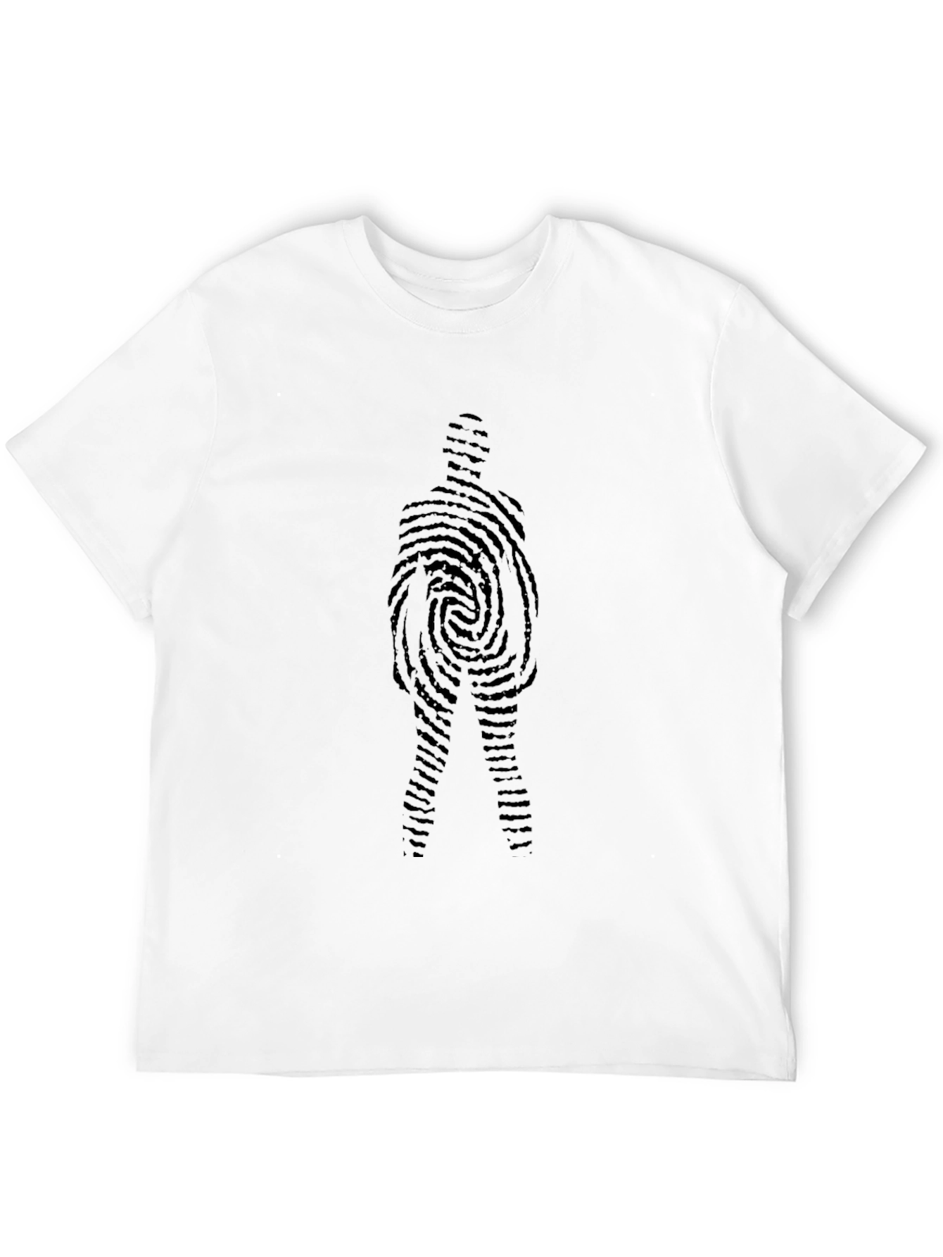 Fingerprint Man Graphic Black T-Shirt