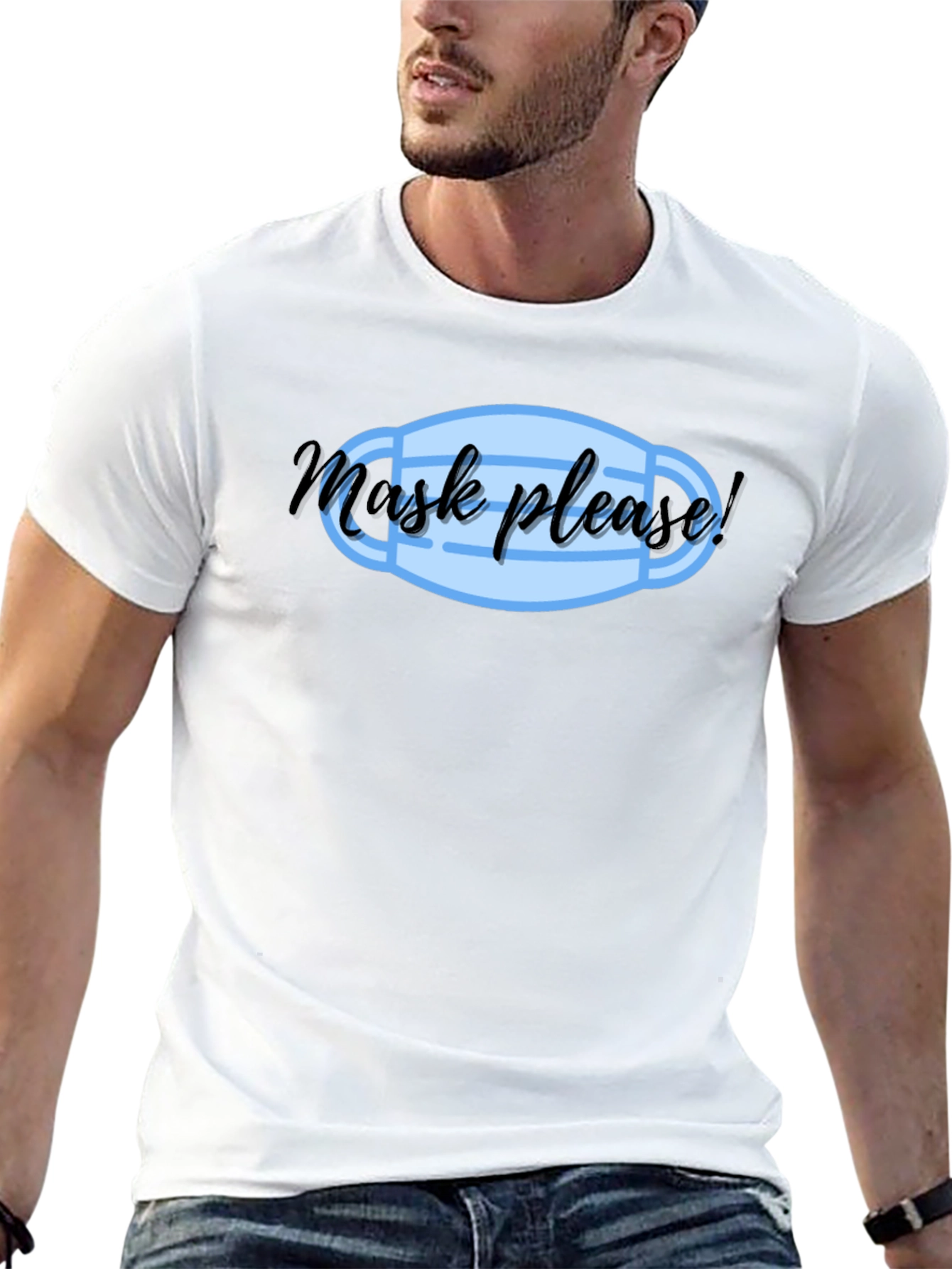 Mask Please! Novelty Graphic T-Shirt