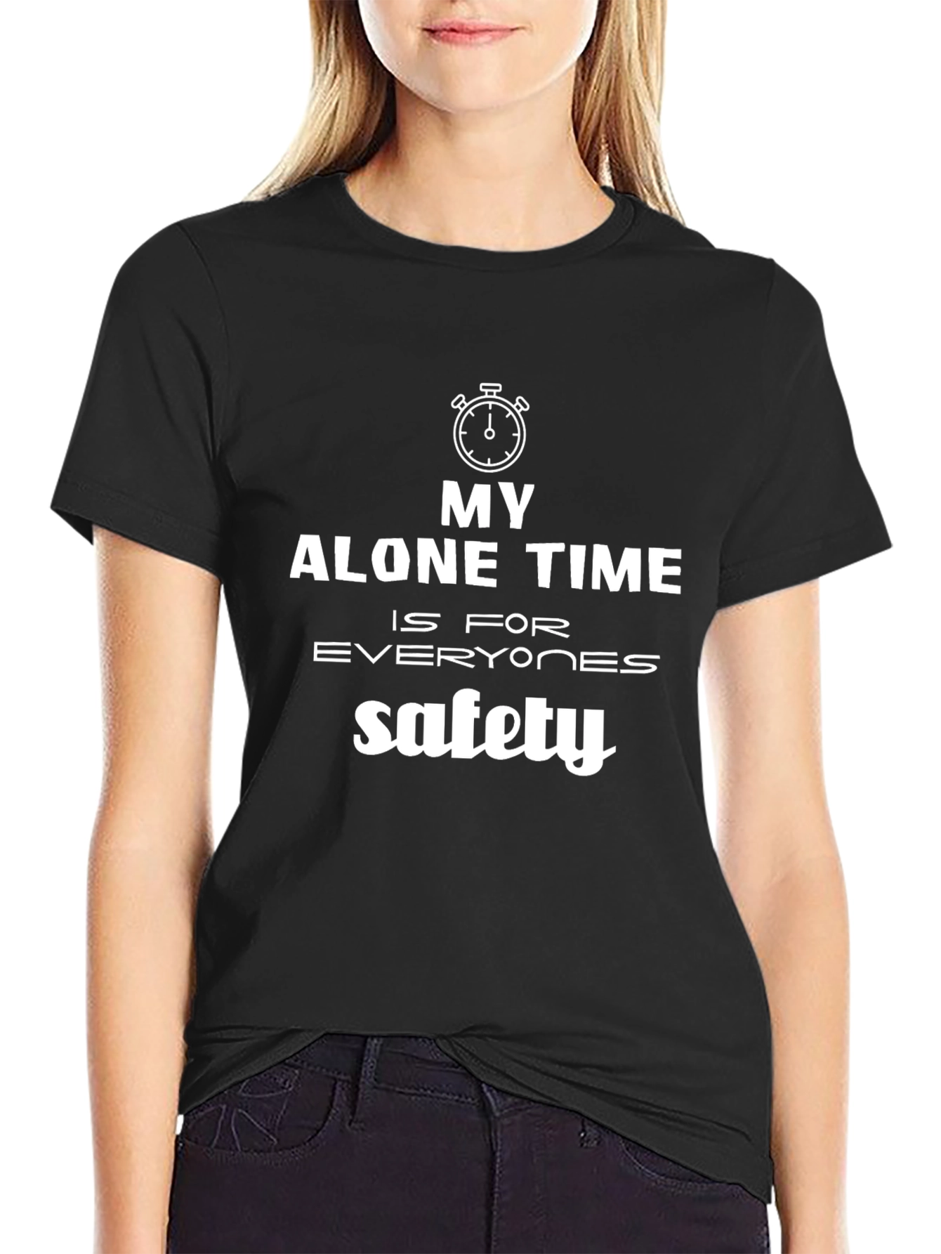 My Alone Time Safety Graphic Tee - Black