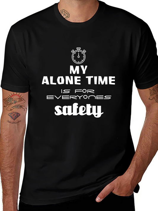 My Alone Time Safety Graphic Tee - Black
