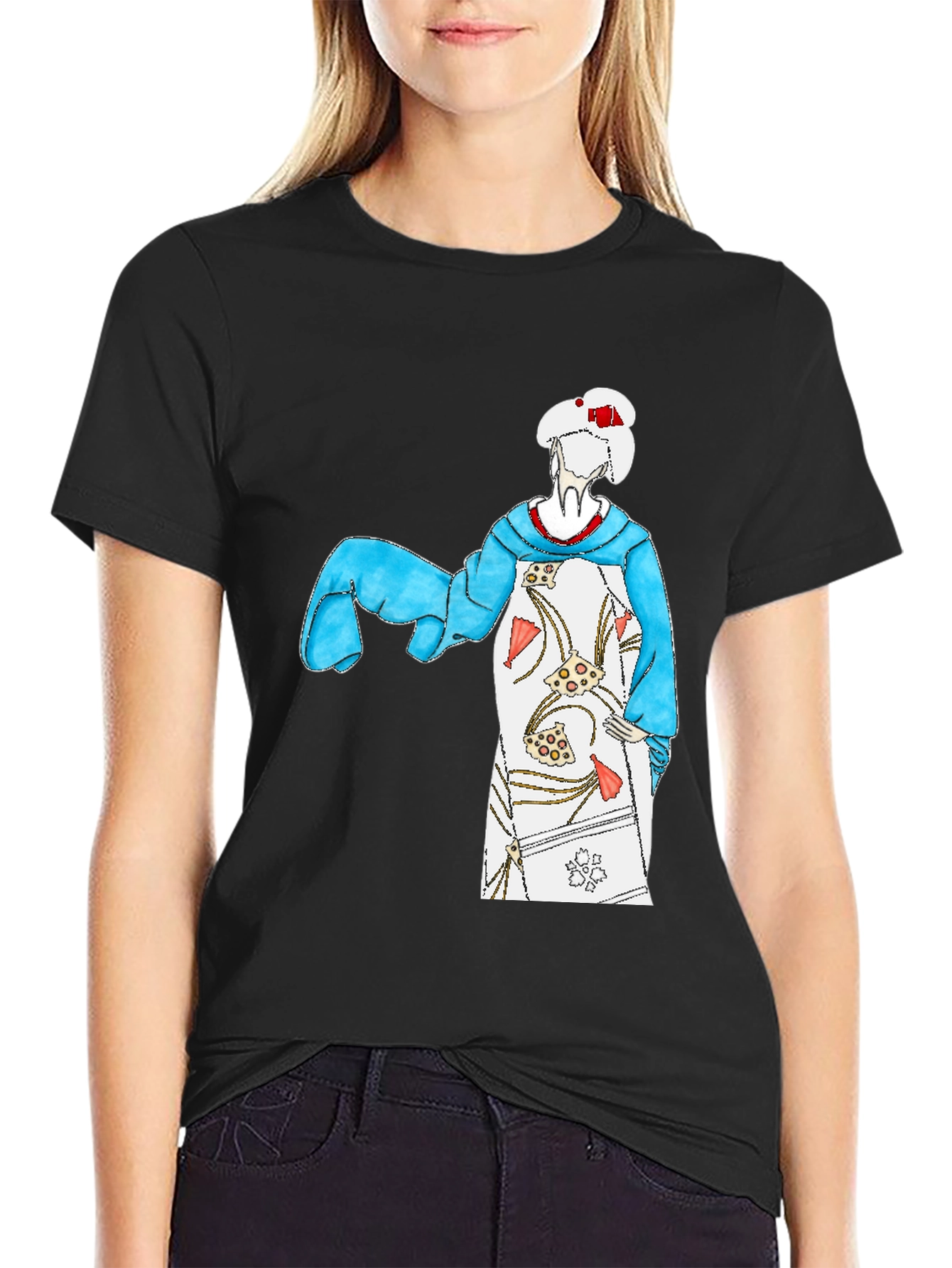 Geisha Graphic Tee - Black Cotton T-Shirt