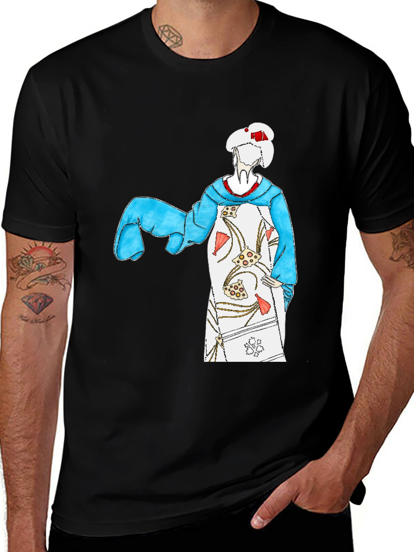 Geisha Graphic Tee - Black Cotton T-Shirt