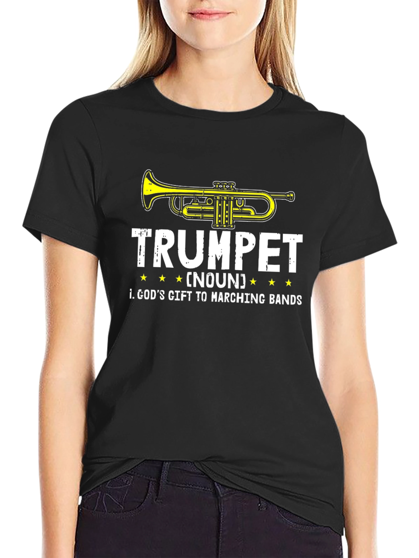 Trumpet Gods Gift Marching Band Black T-Shirt