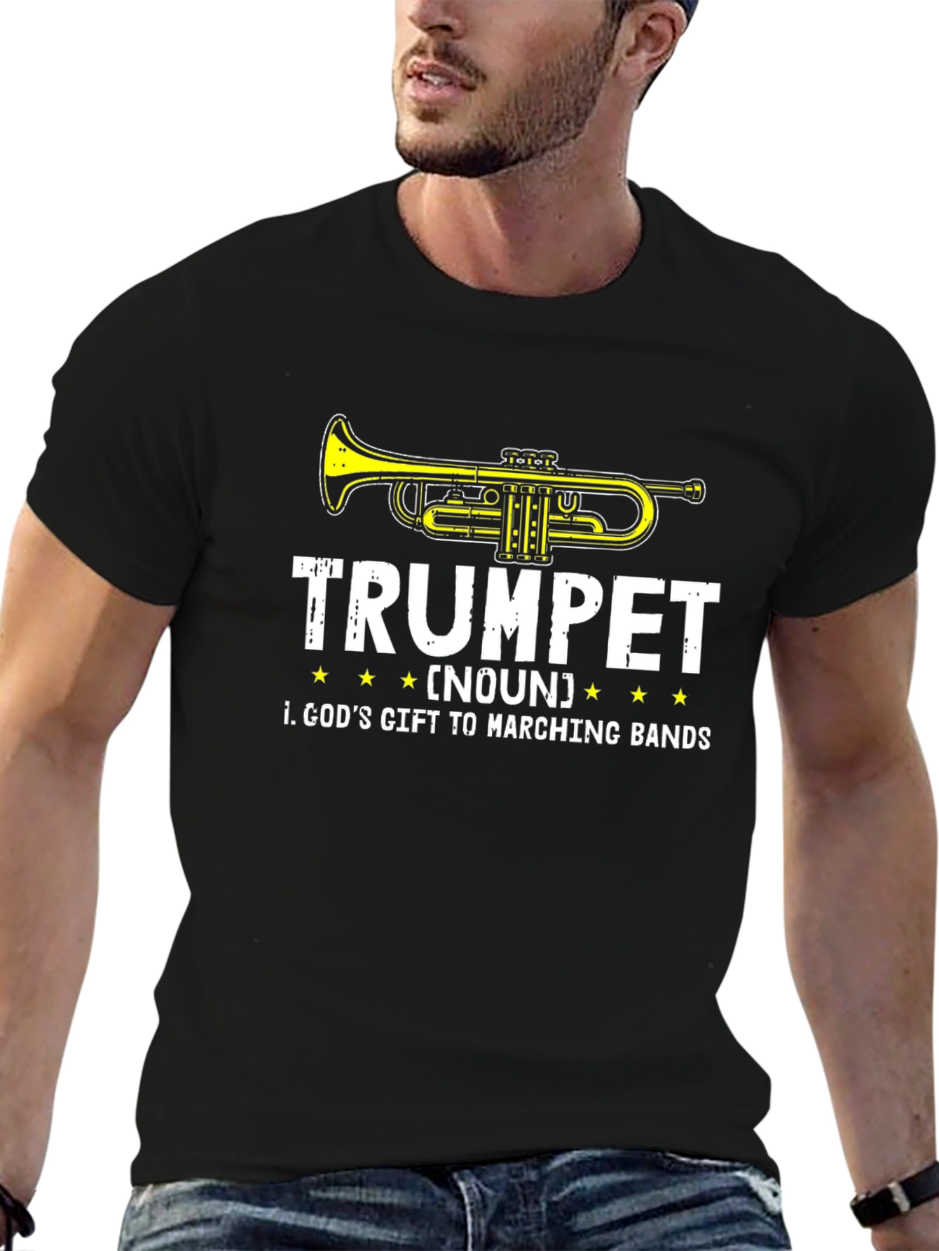 Trumpet Gods Gift Marching Band Black T-Shirt