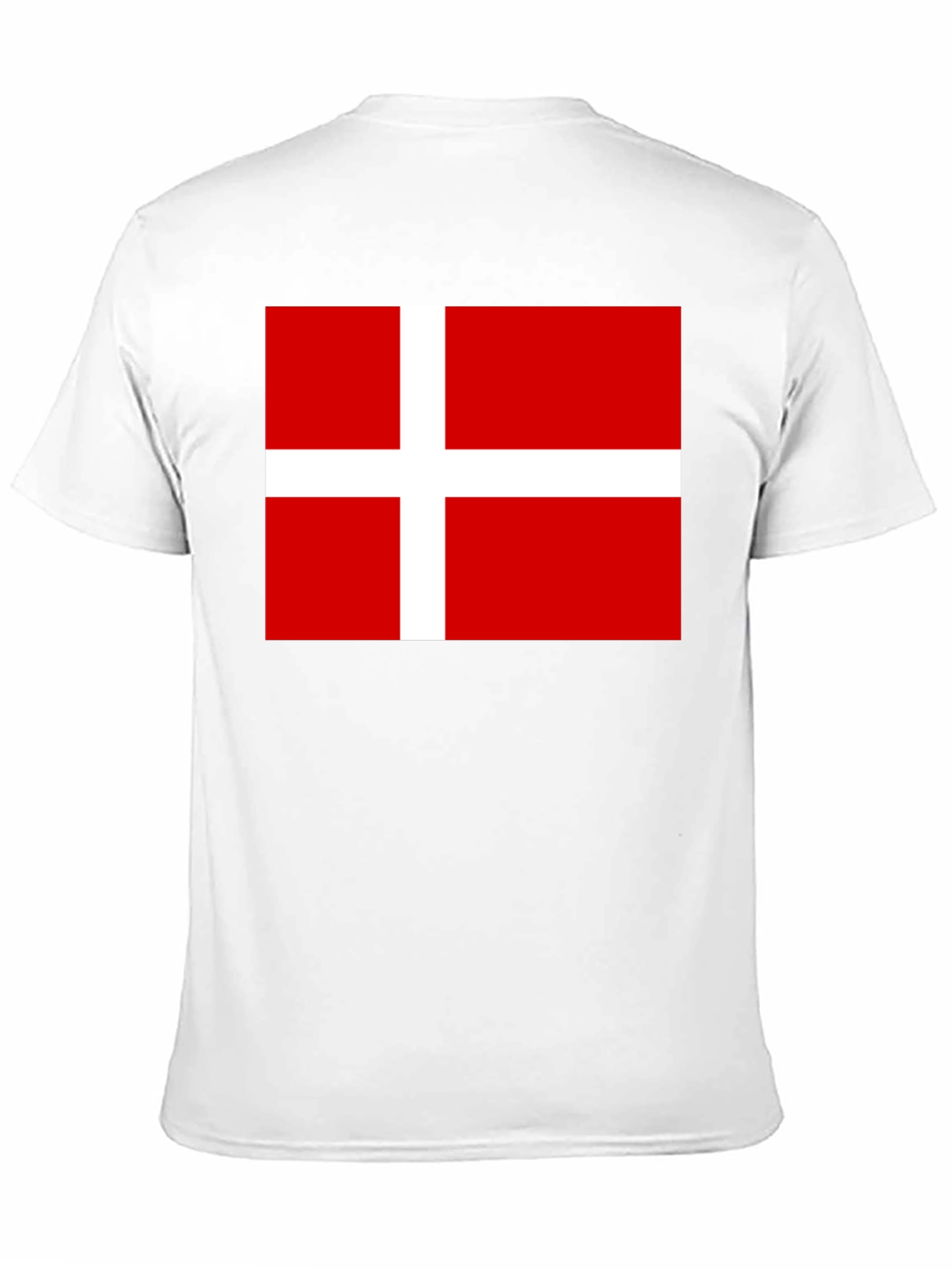 Danish Flag T-Shirt - Black Cotton Tee