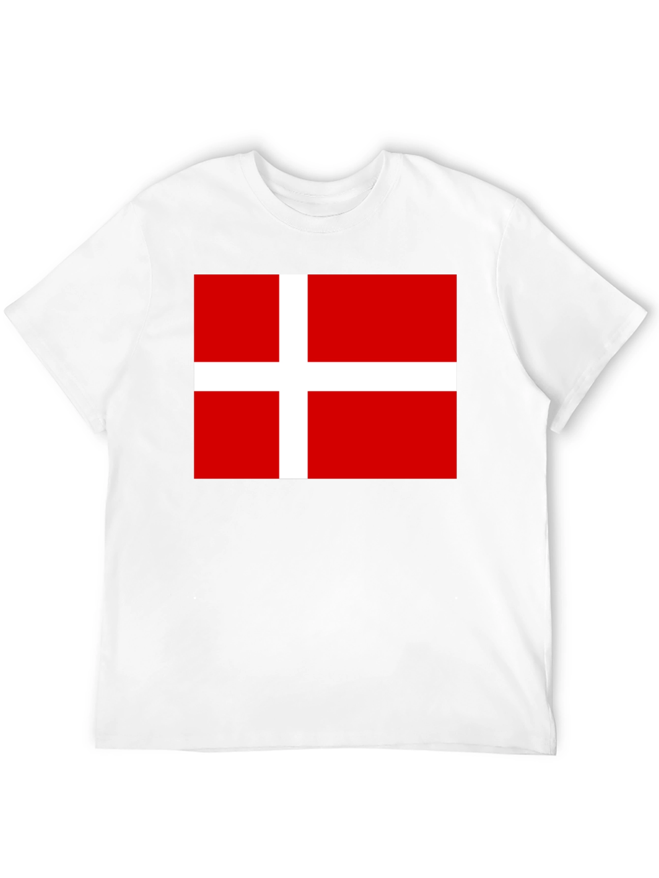 Danish Flag T-Shirt - Black Cotton Tee