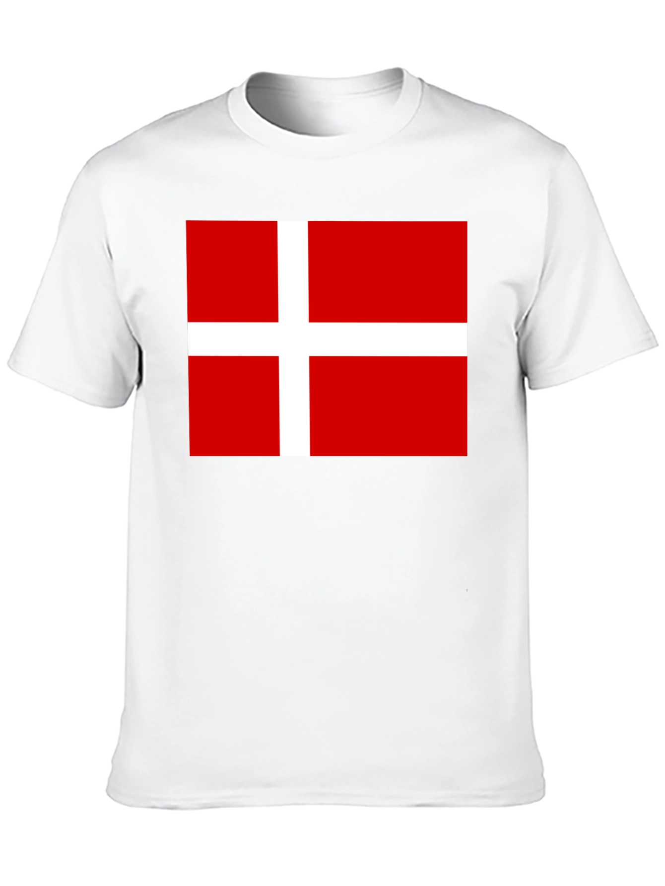 Danish Flag T-Shirt - Black Cotton Tee