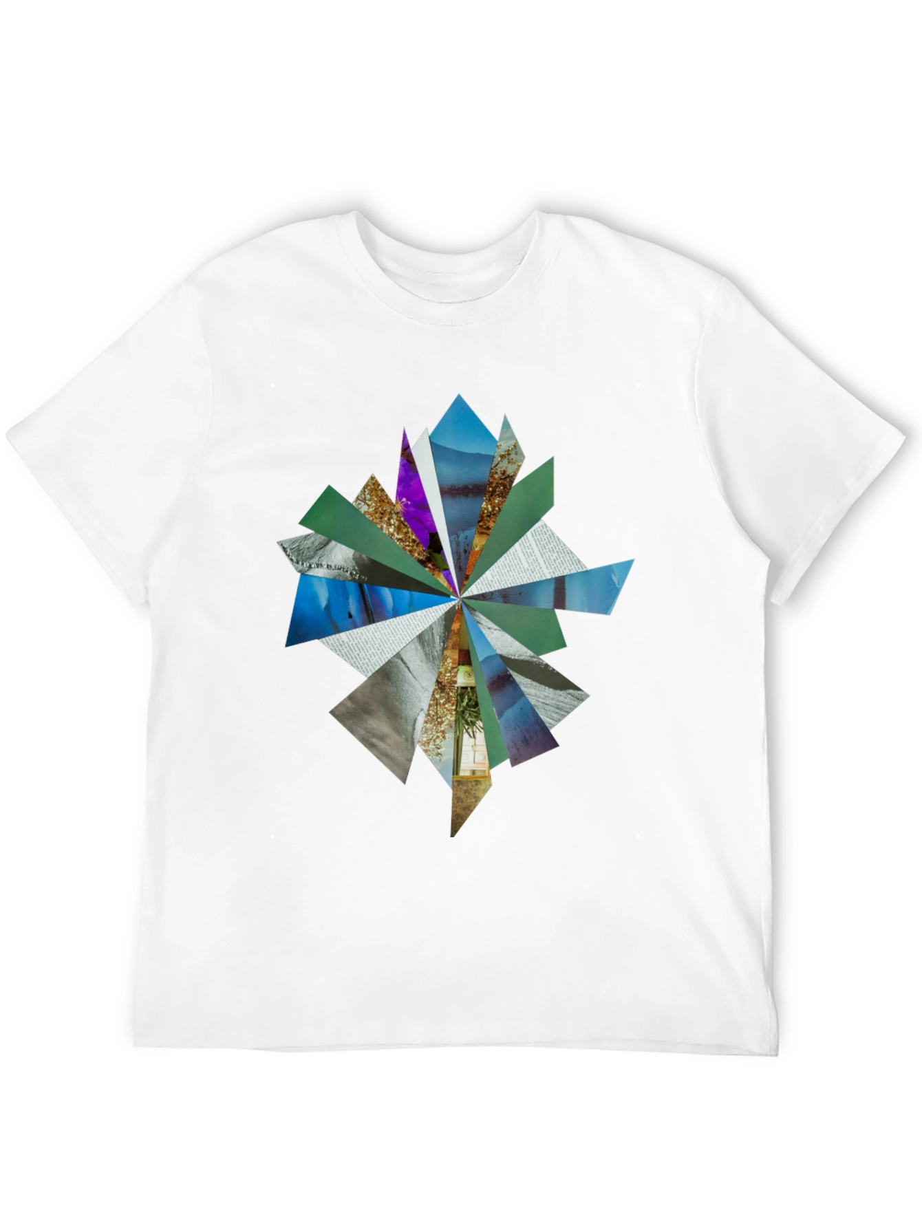 Abstract Geometric Print Black T-Shirt