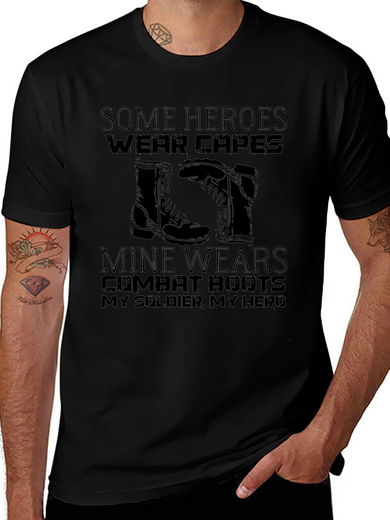 Military Hero Combat Boots T-Shirt
