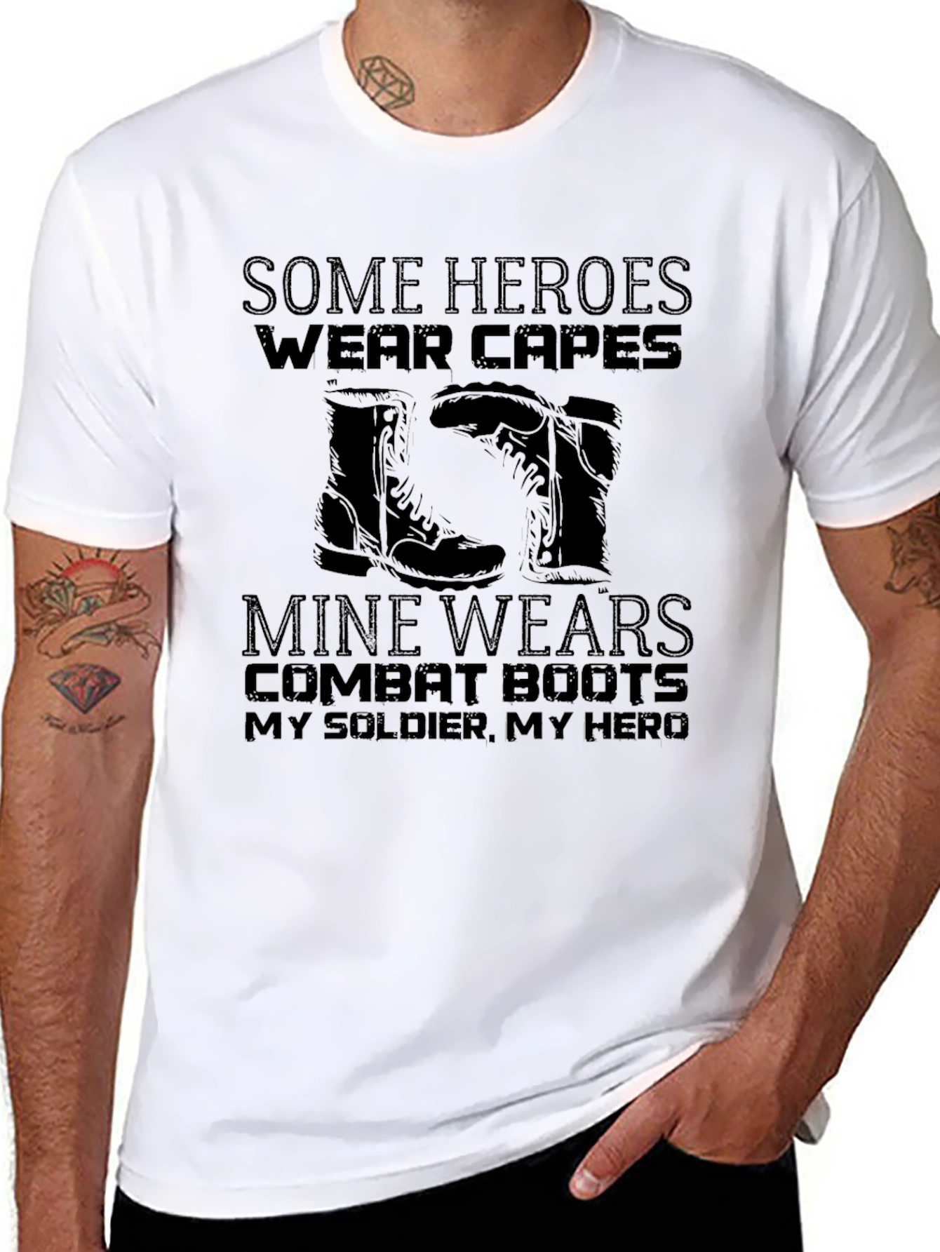 Military Hero Combat Boots T-Shirt