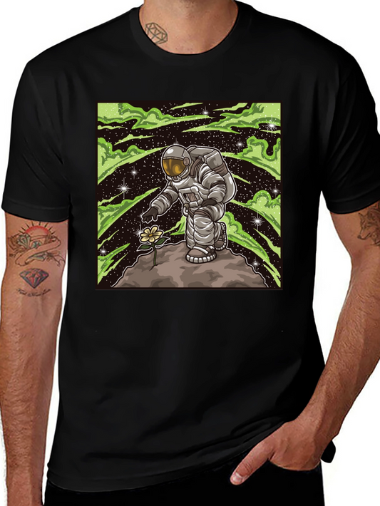 Astronaut Flower T-Shirt - Space Art Tee