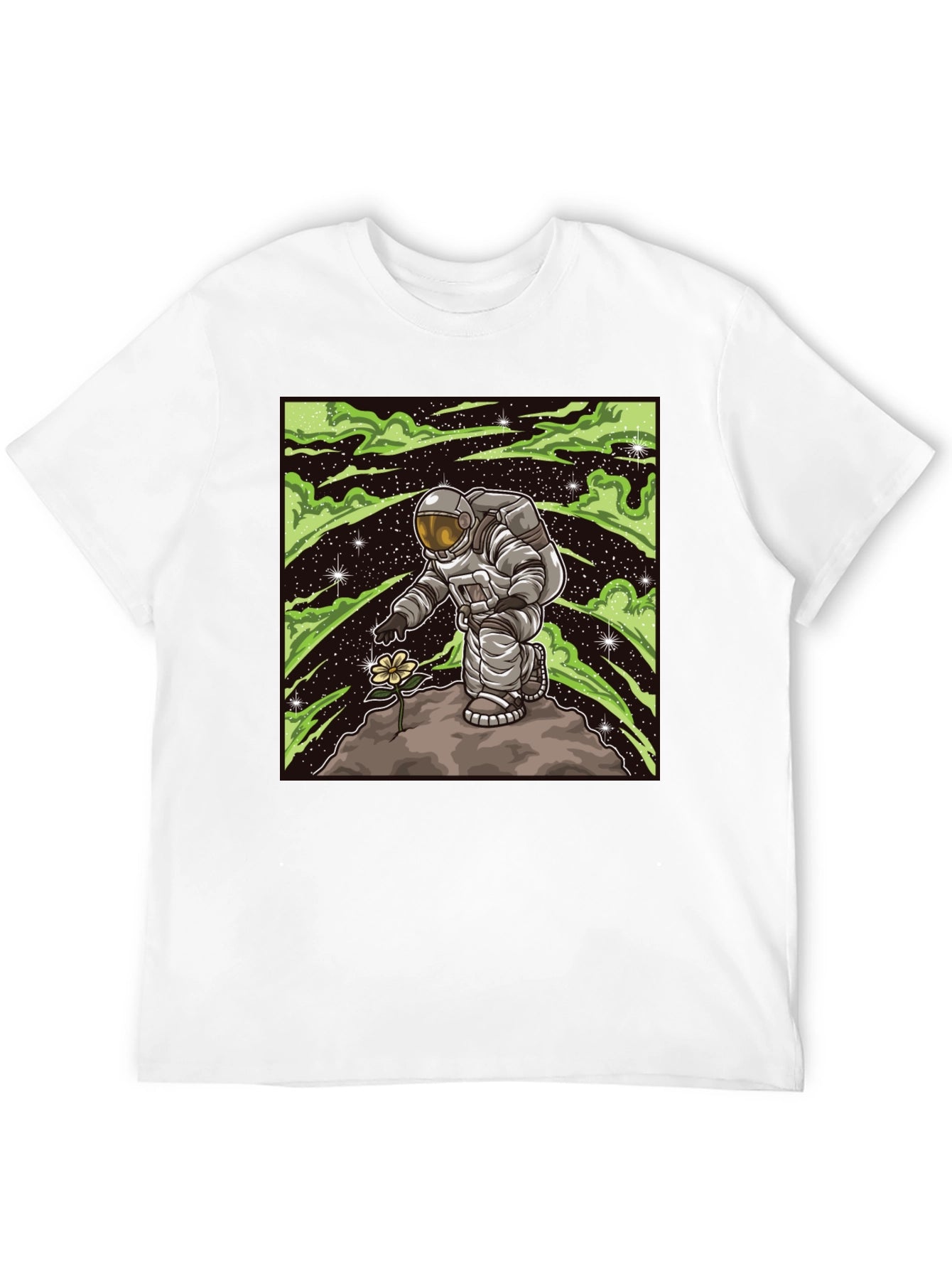 Astronaut Flower T-Shirt - Space Art Tee