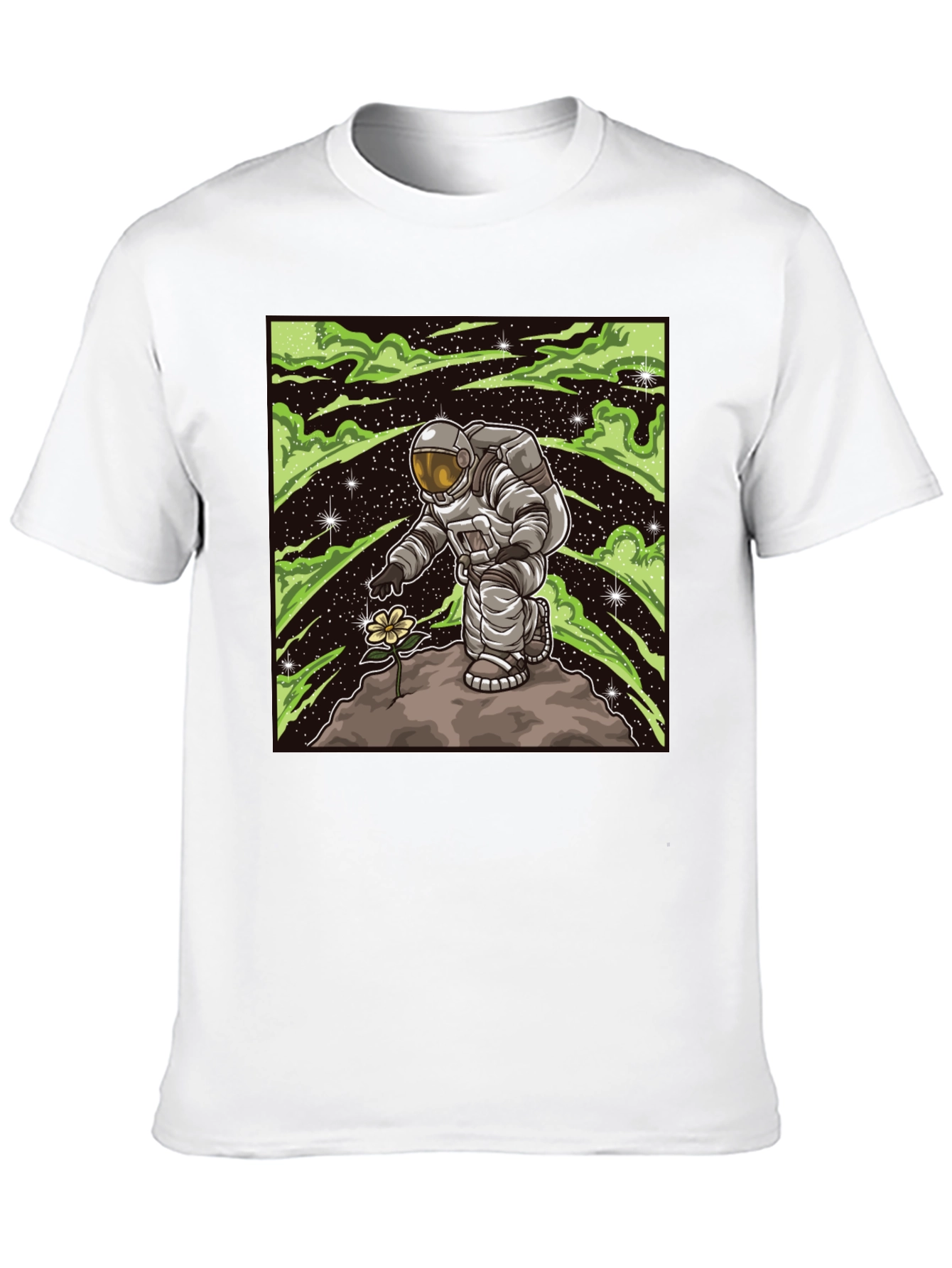 Astronaut Flower T-Shirt - Space Art Tee