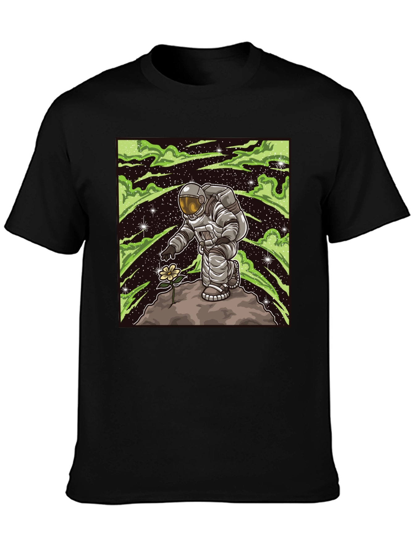 Astronaut Flower T-Shirt - Space Art Tee
