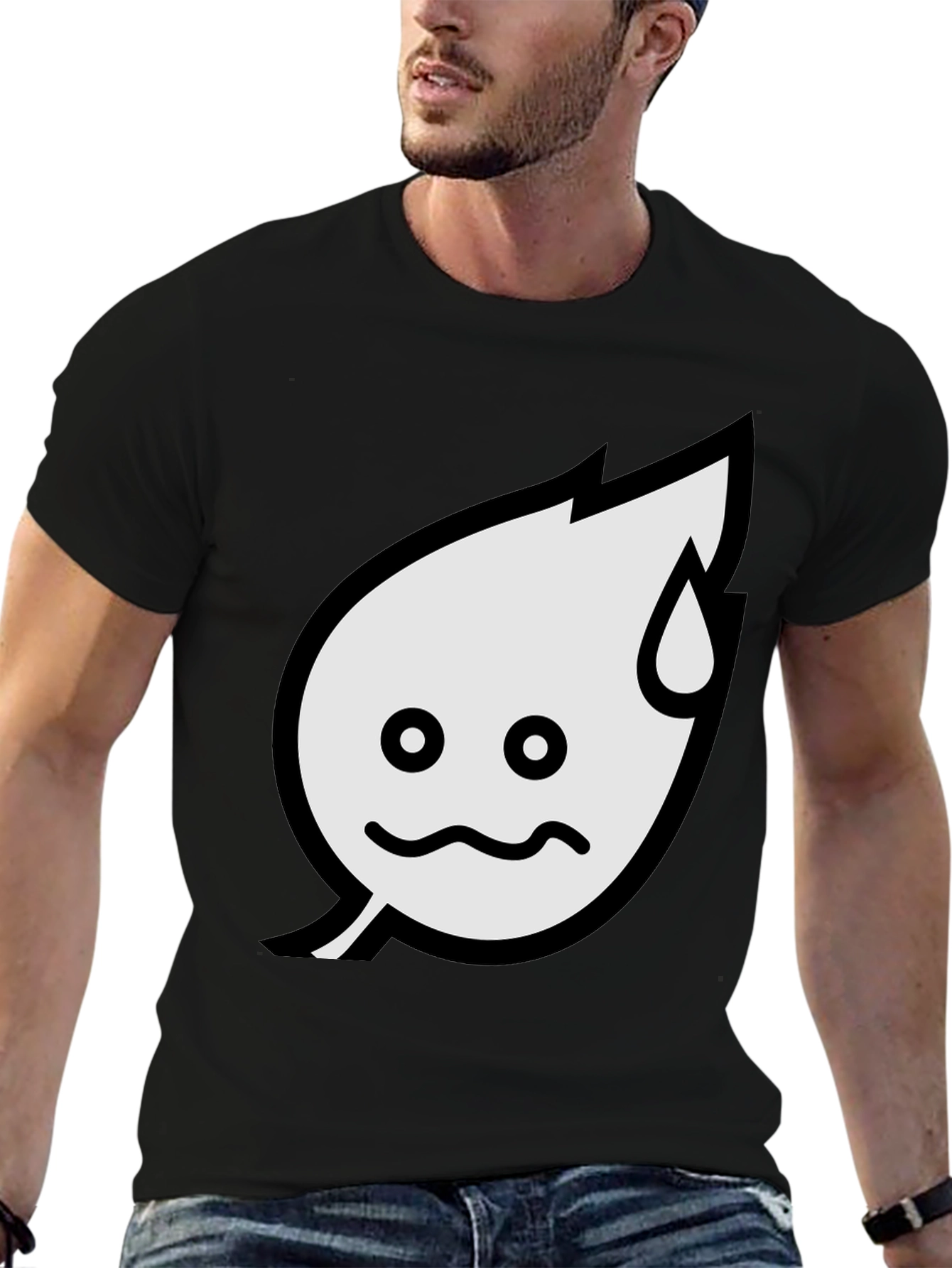 Funny Leaf Graphic Tee - Black