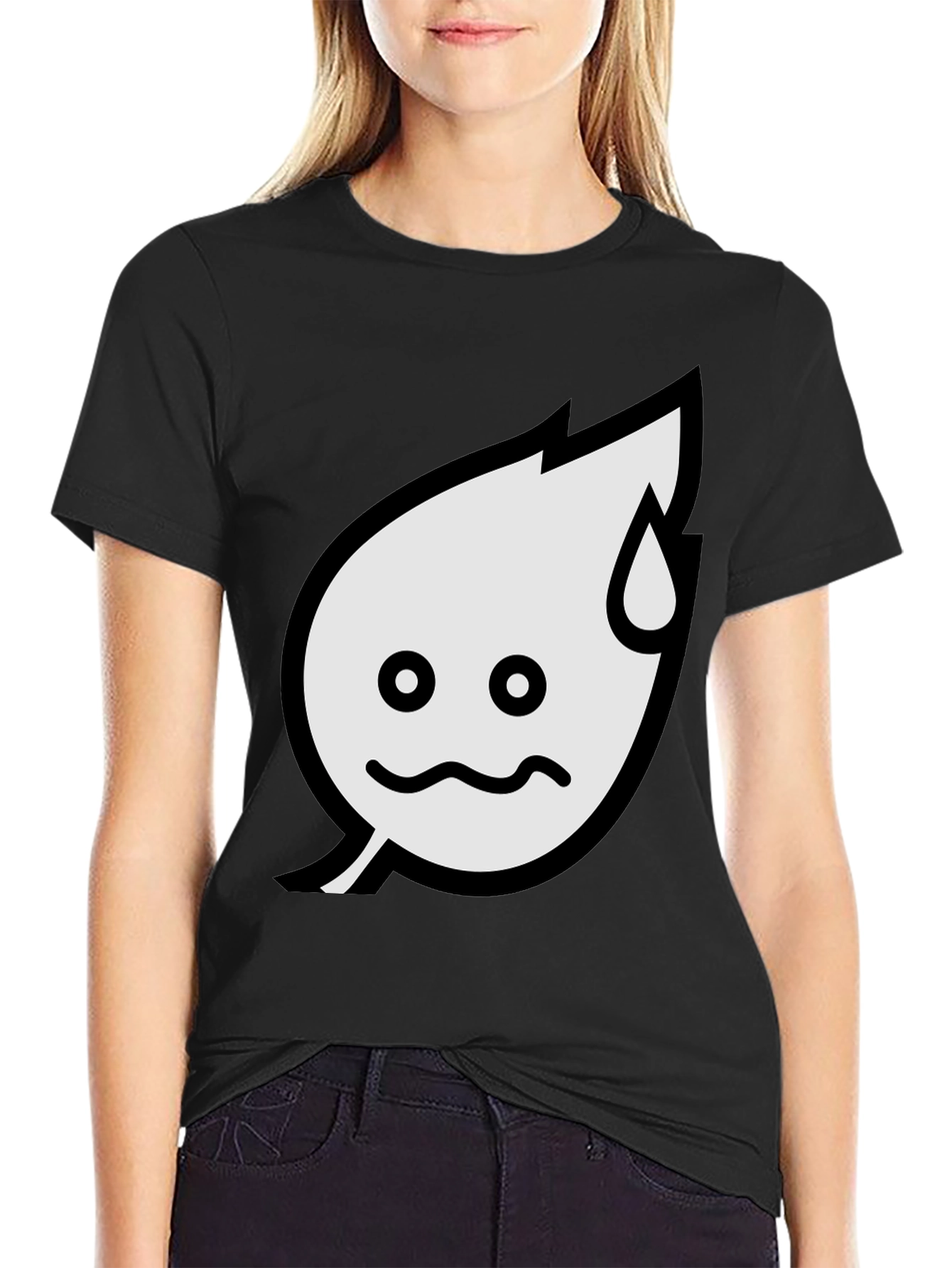 Funny Leaf Graphic Tee - Black