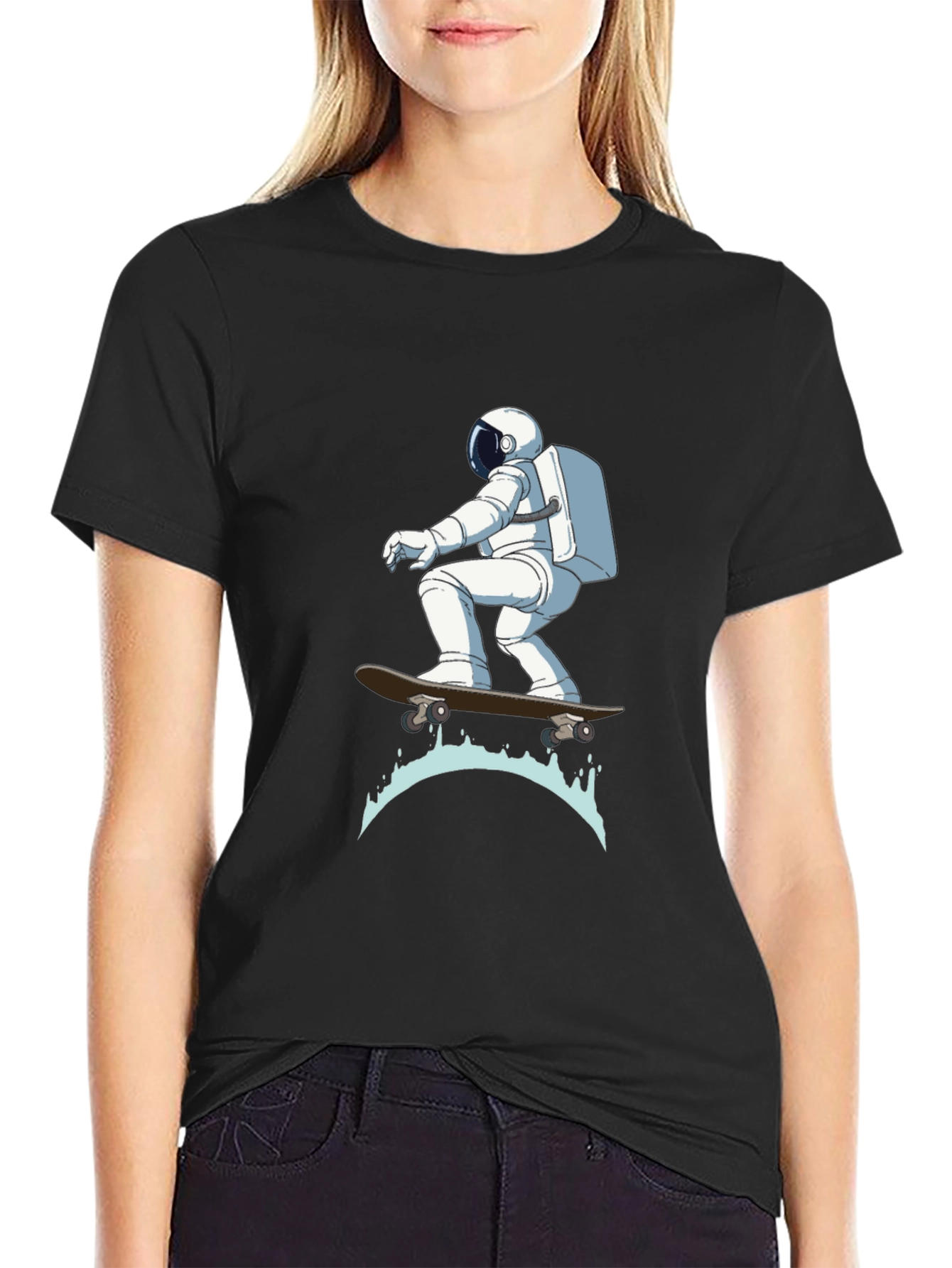 Astronaut Skateboarder Graphic T-Shirt