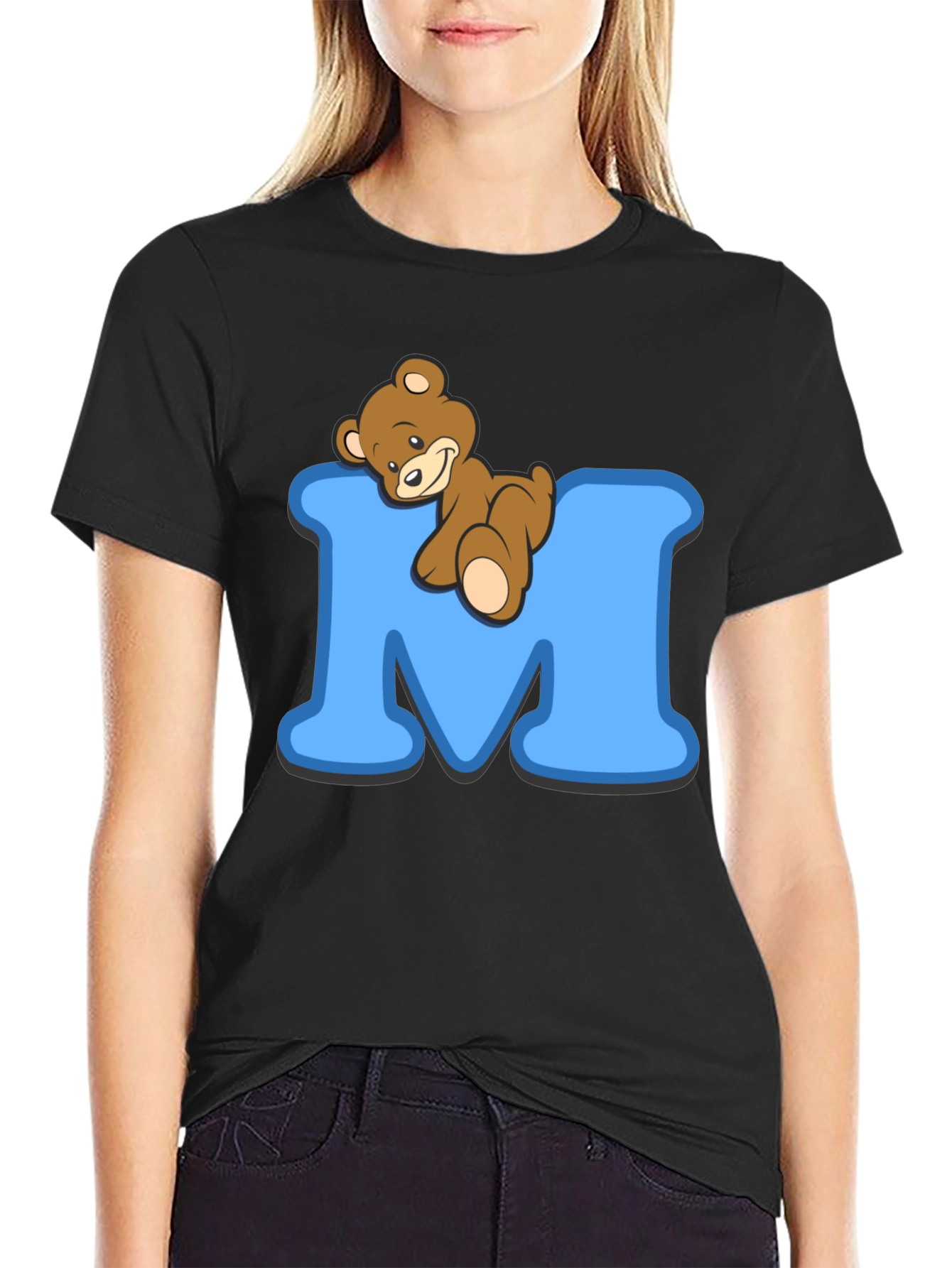 Teddy Bear M Initial T-Shirt