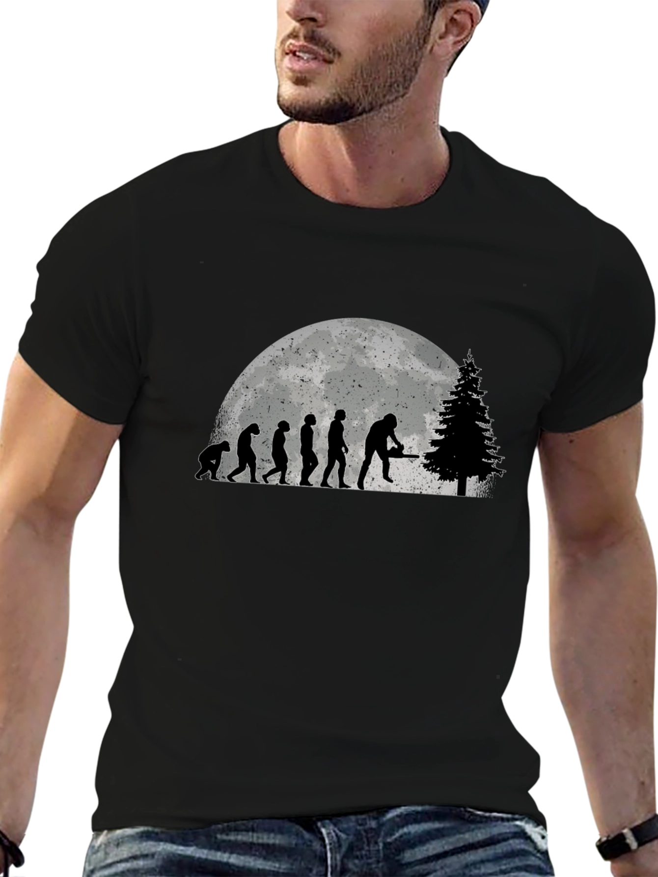 Lumberjack Evolution Black Graphic T-Shirt