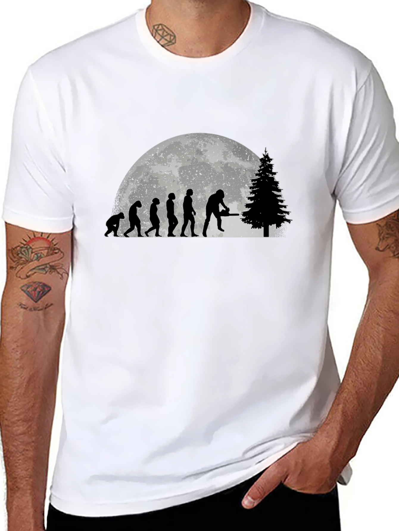 Lumberjack Evolution Black Graphic T-Shirt