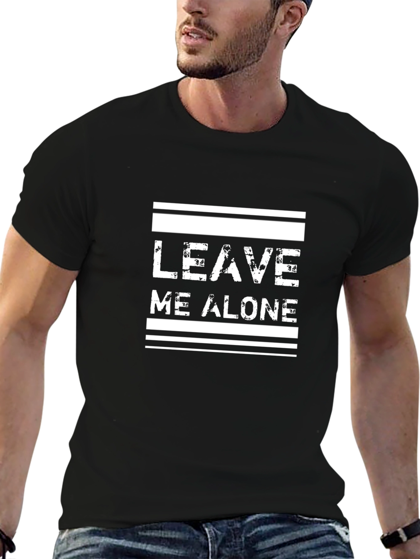 Leave Me Alone Graphic Black T-Shirt