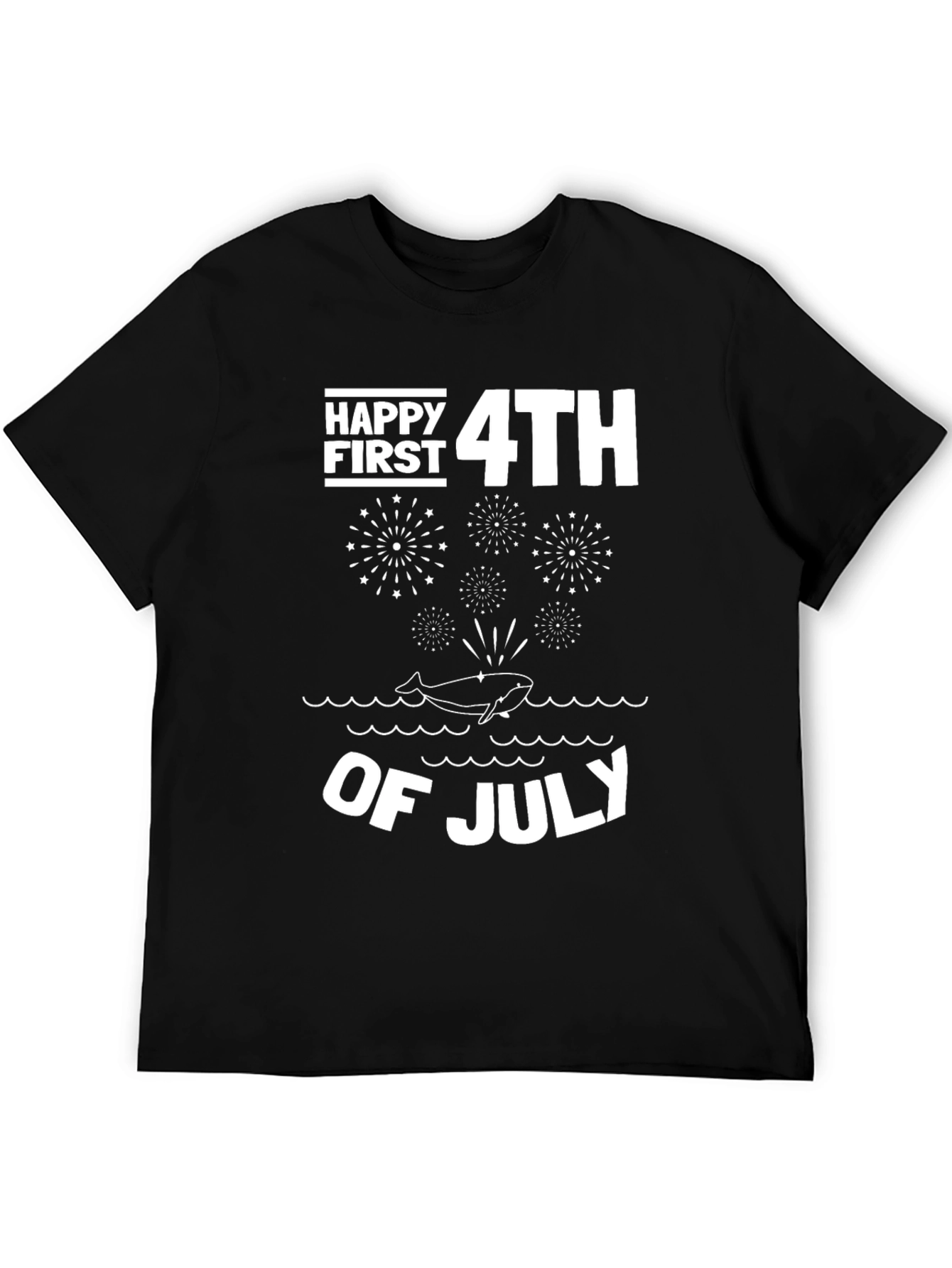Happy First 4th of July Whale Fireworks T-Shirt