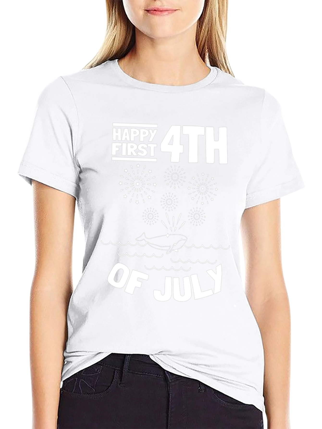 Happy First 4th of July Whale Fireworks T-Shirt