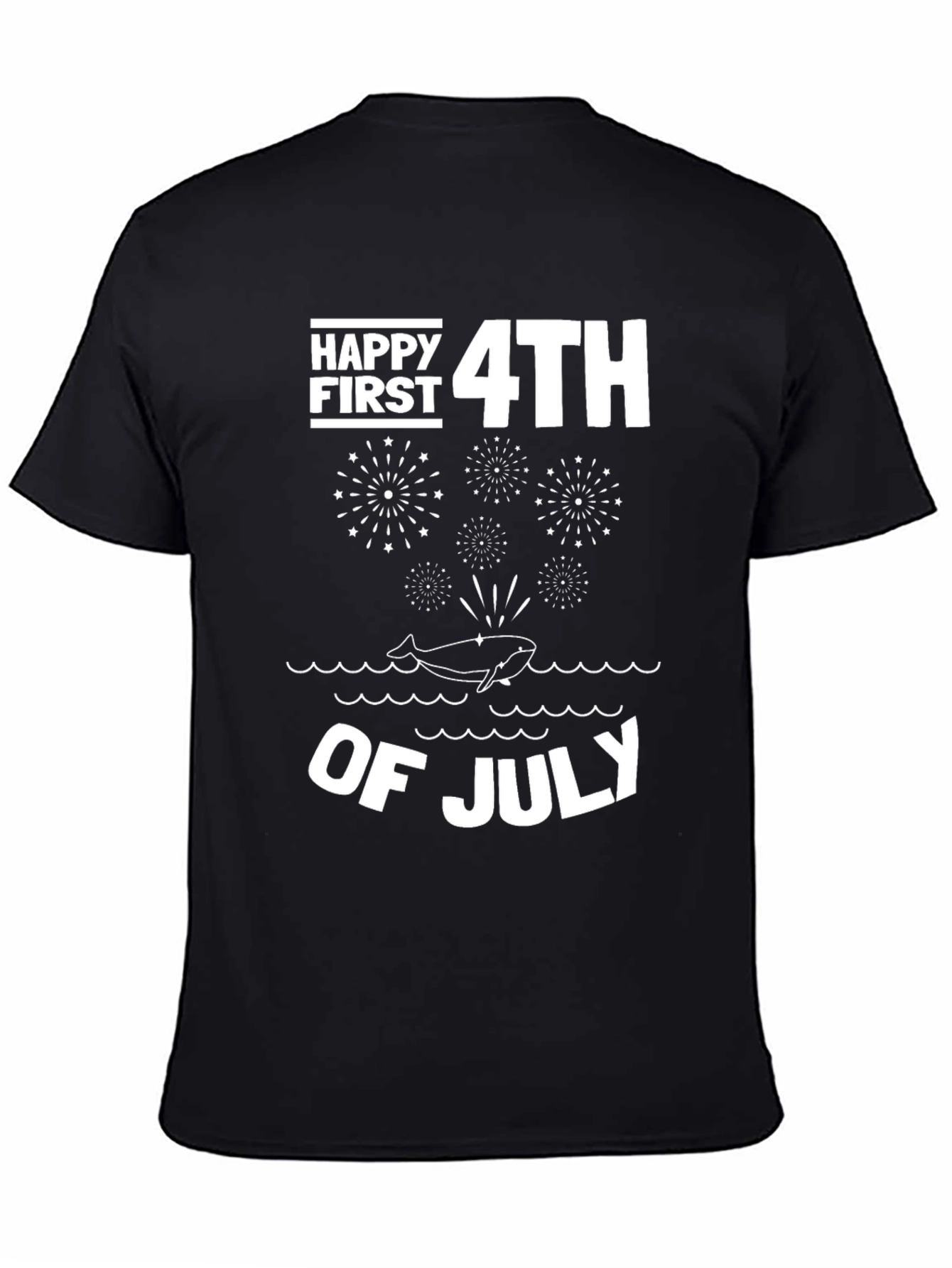 Happy First 4th of July Whale Fireworks T-Shirt