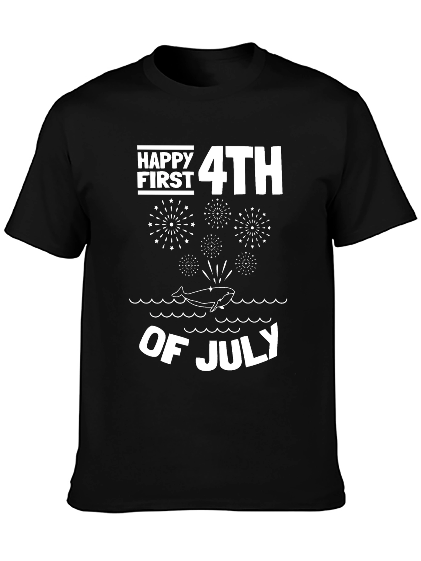Happy First 4th of July Whale Fireworks T-Shirt