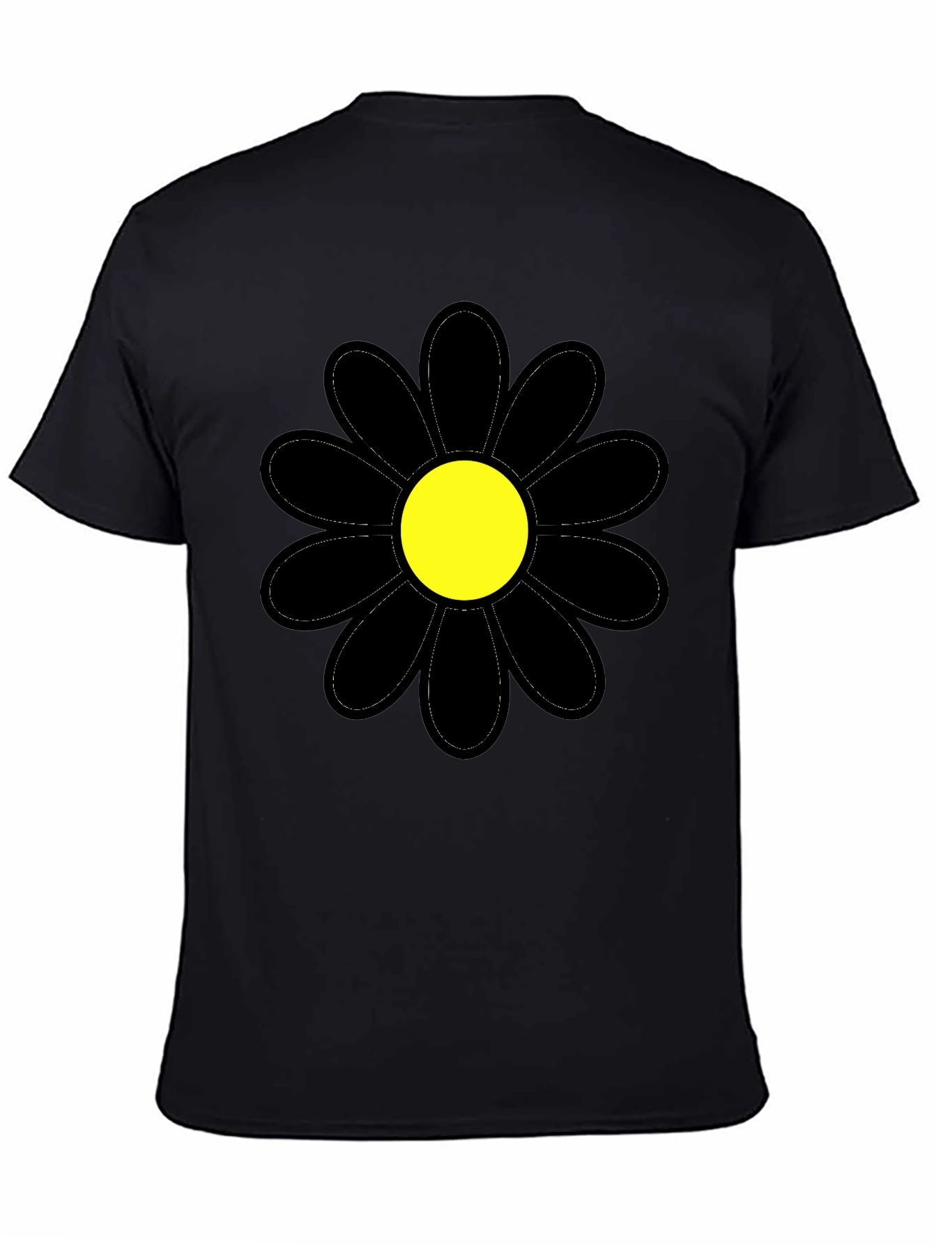 Black Flower Graphic T-Shirt - Stylish Casual Wear