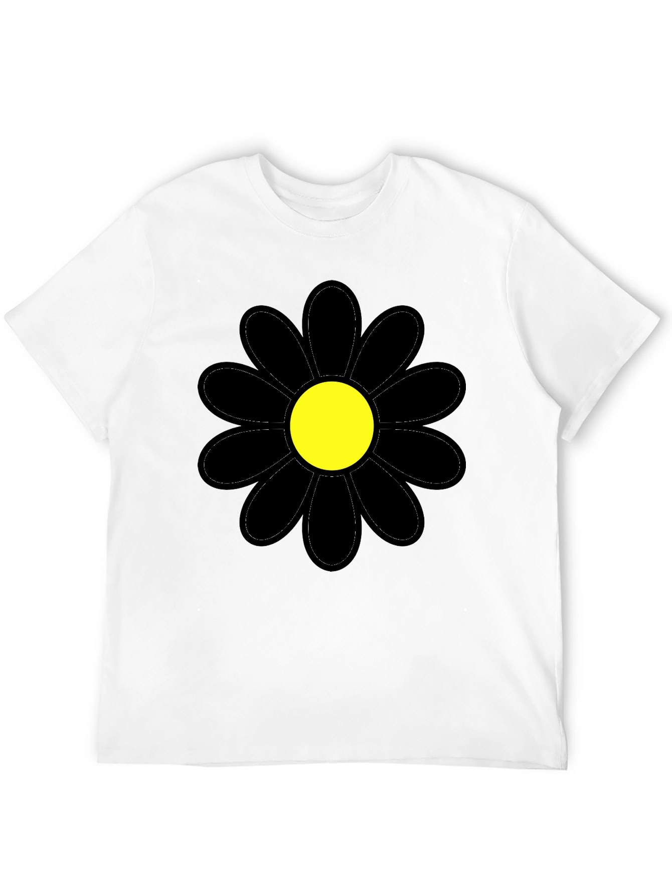 Black Flower Graphic T-Shirt - Stylish Casual Wear