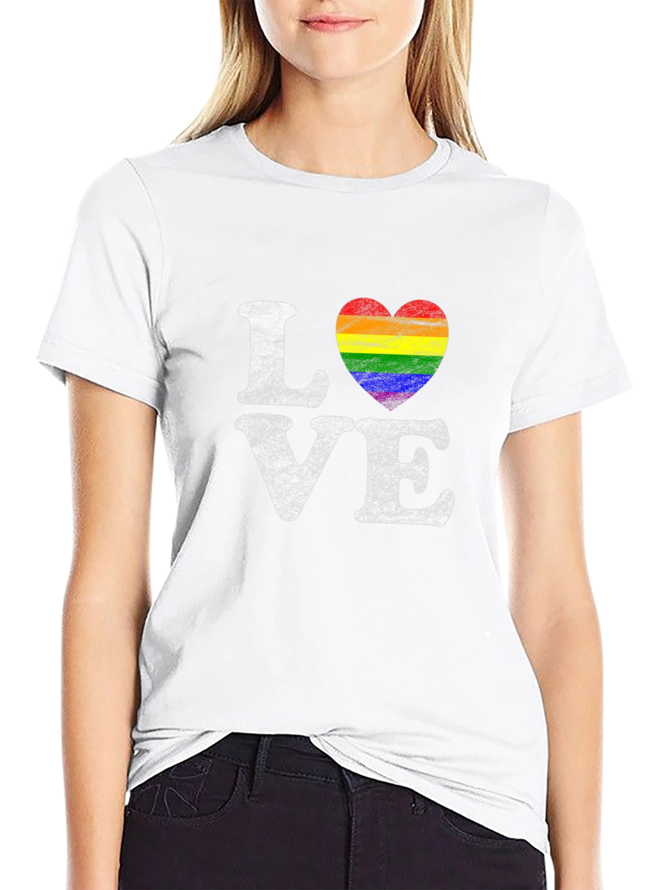 Love Rainbow Heart Graphic T-Shirt