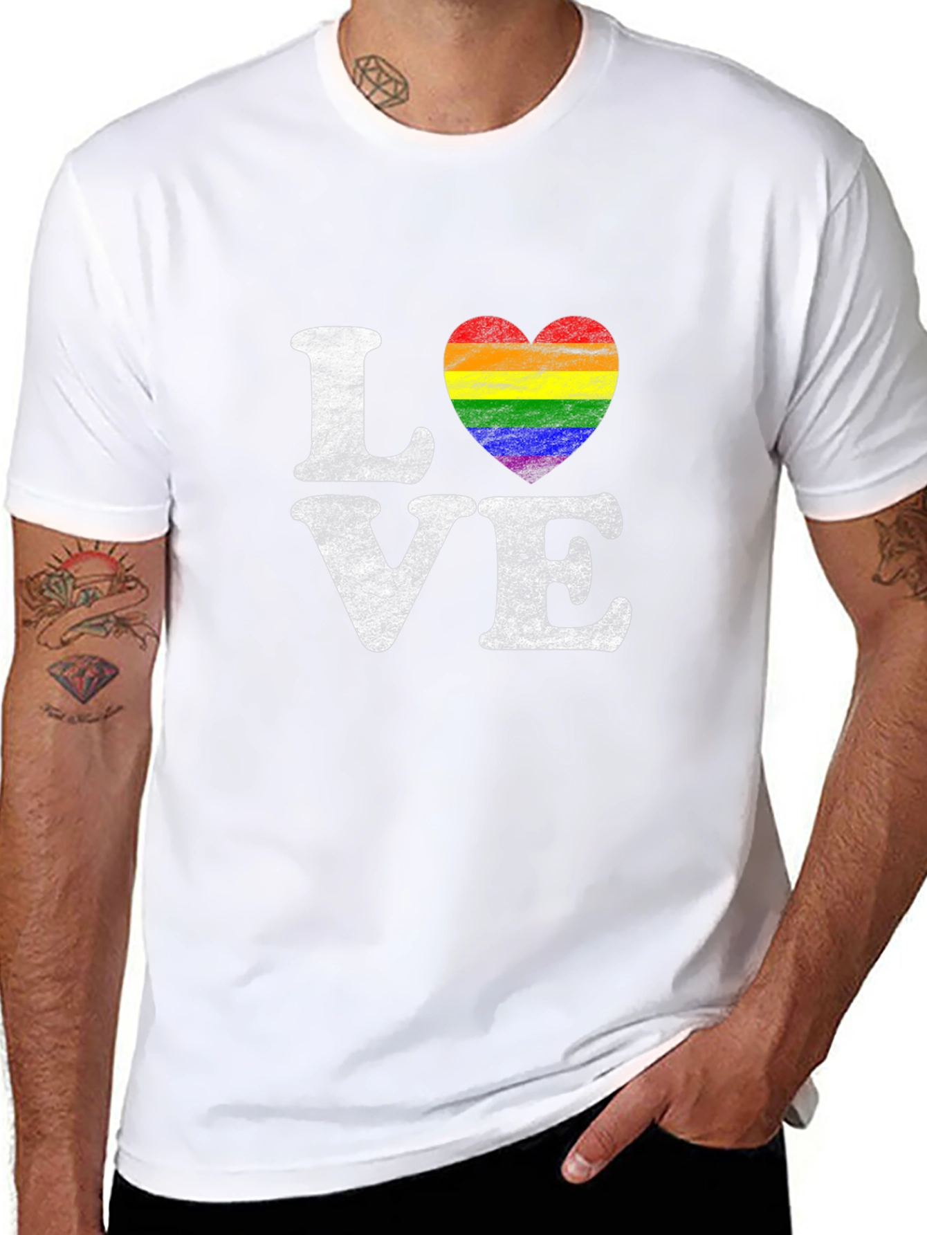 Love Rainbow Heart Graphic T-Shirt