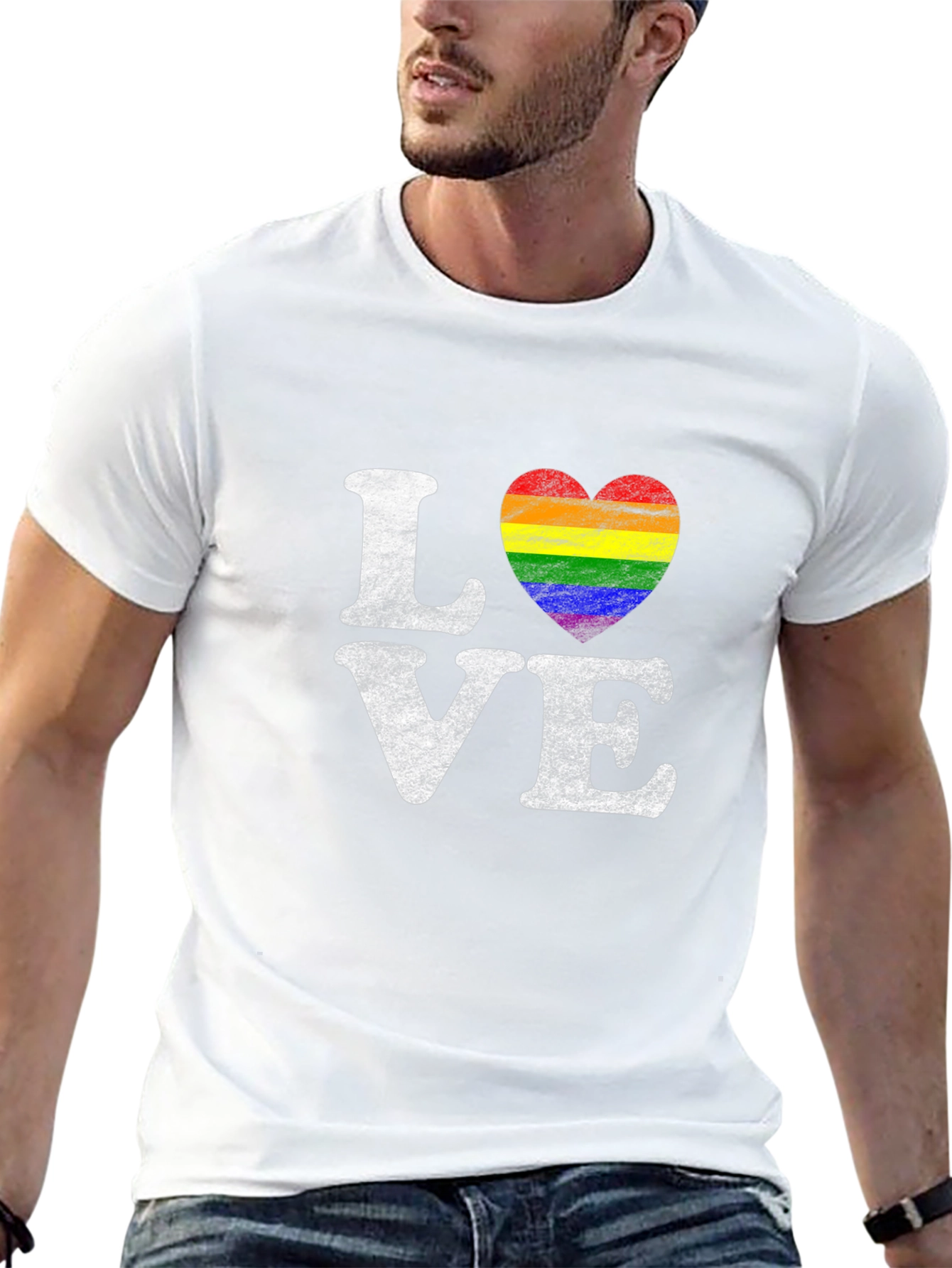 Love Rainbow Heart Graphic T-Shirt