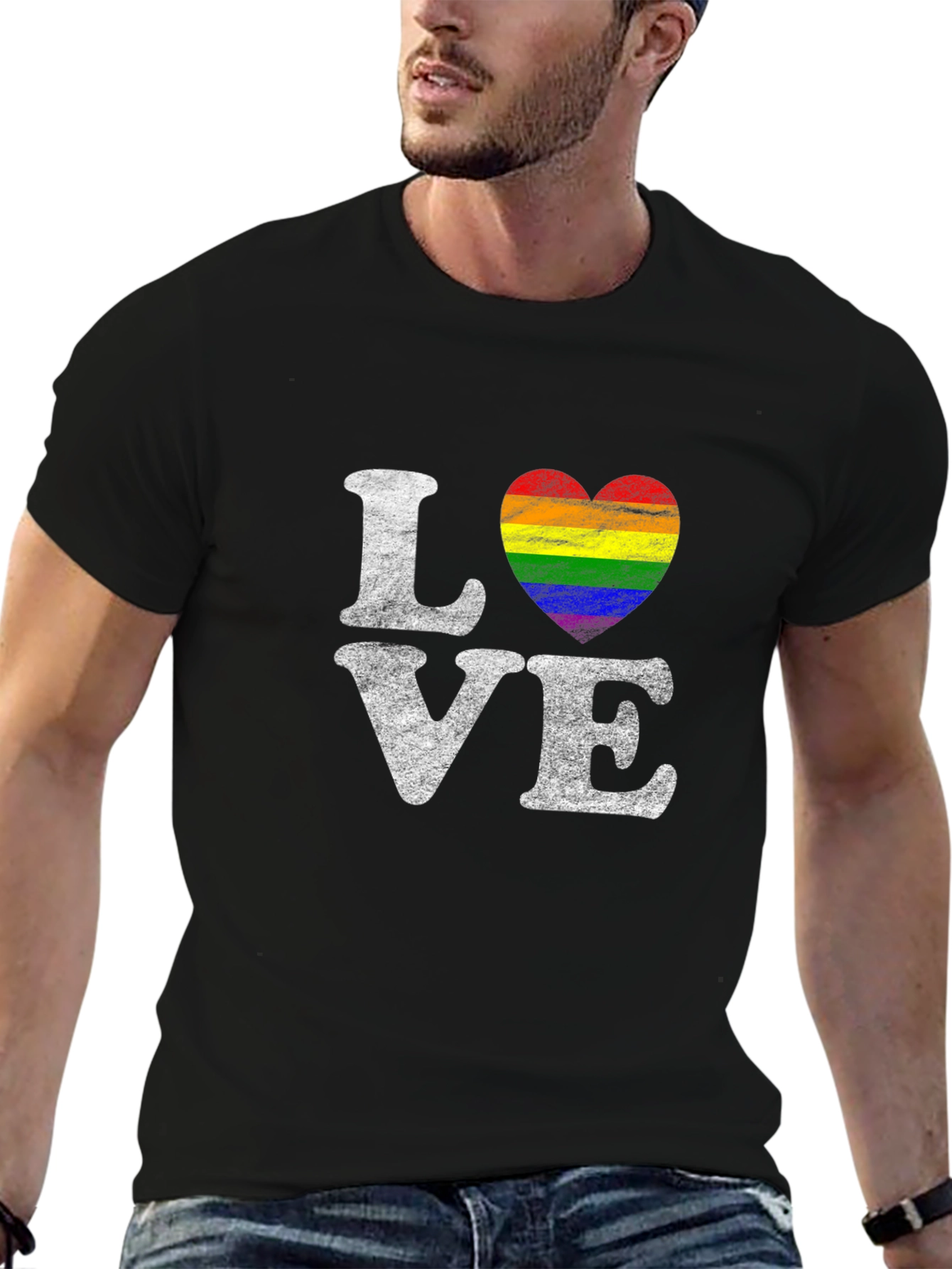 Love Rainbow Heart Graphic T-Shirt