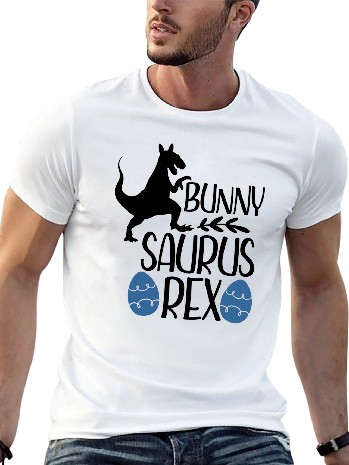 Bunny Saurus Rex Black T-Shirt