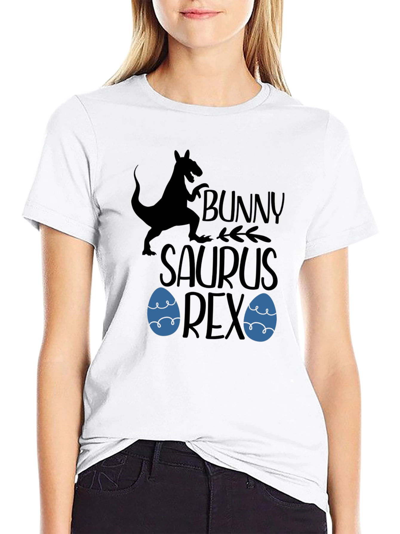Bunny Saurus Rex Black T-Shirt