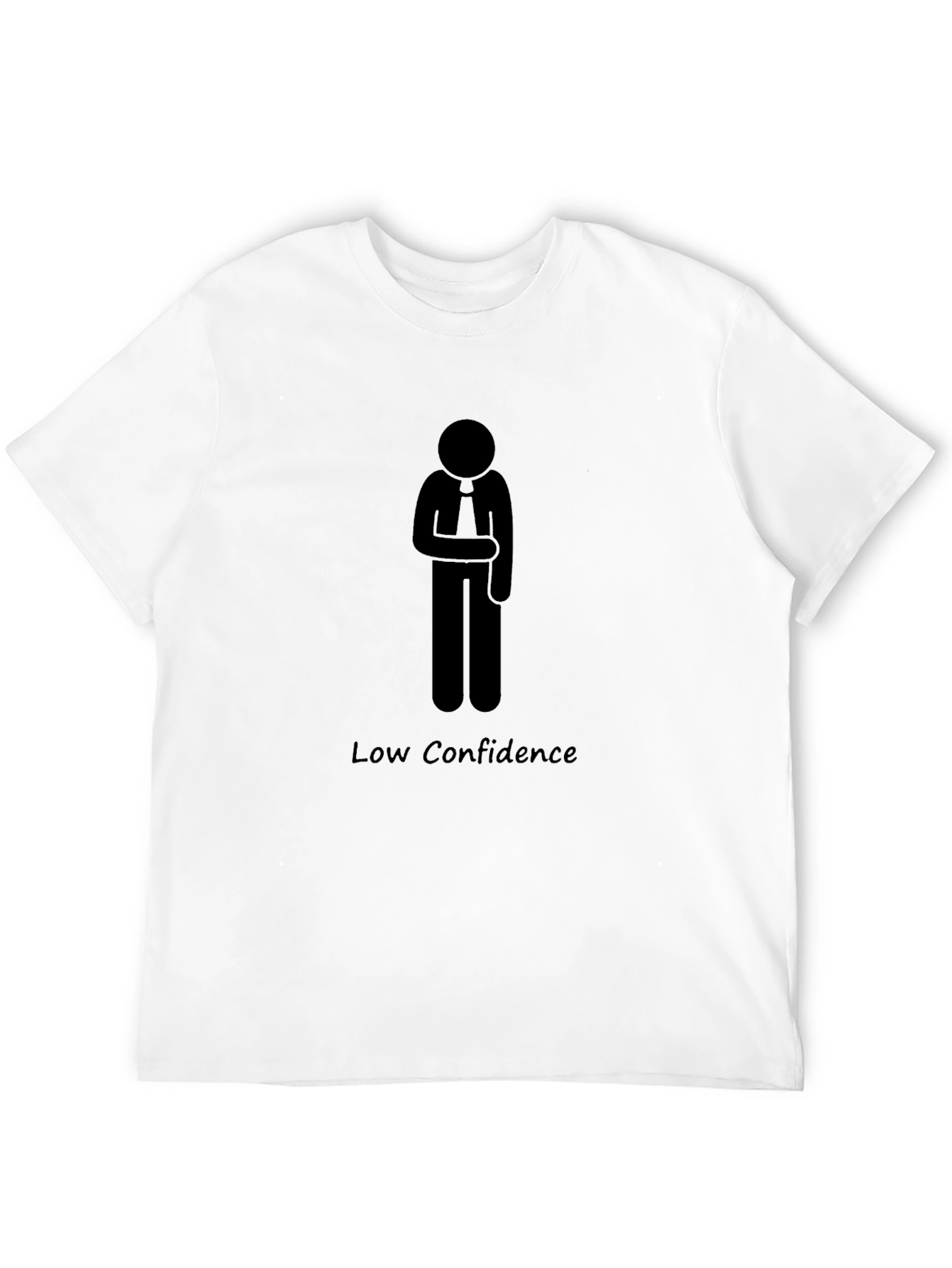 Low Confidence Stick Figure Graphic Tee - Black