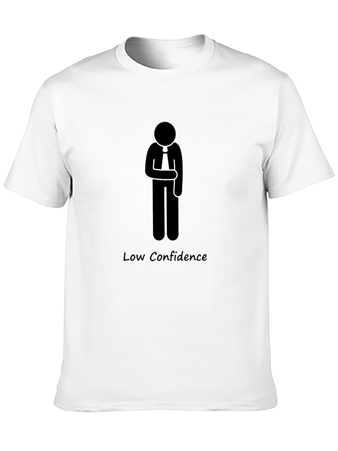 Low Confidence Stick Figure Graphic Tee - Black