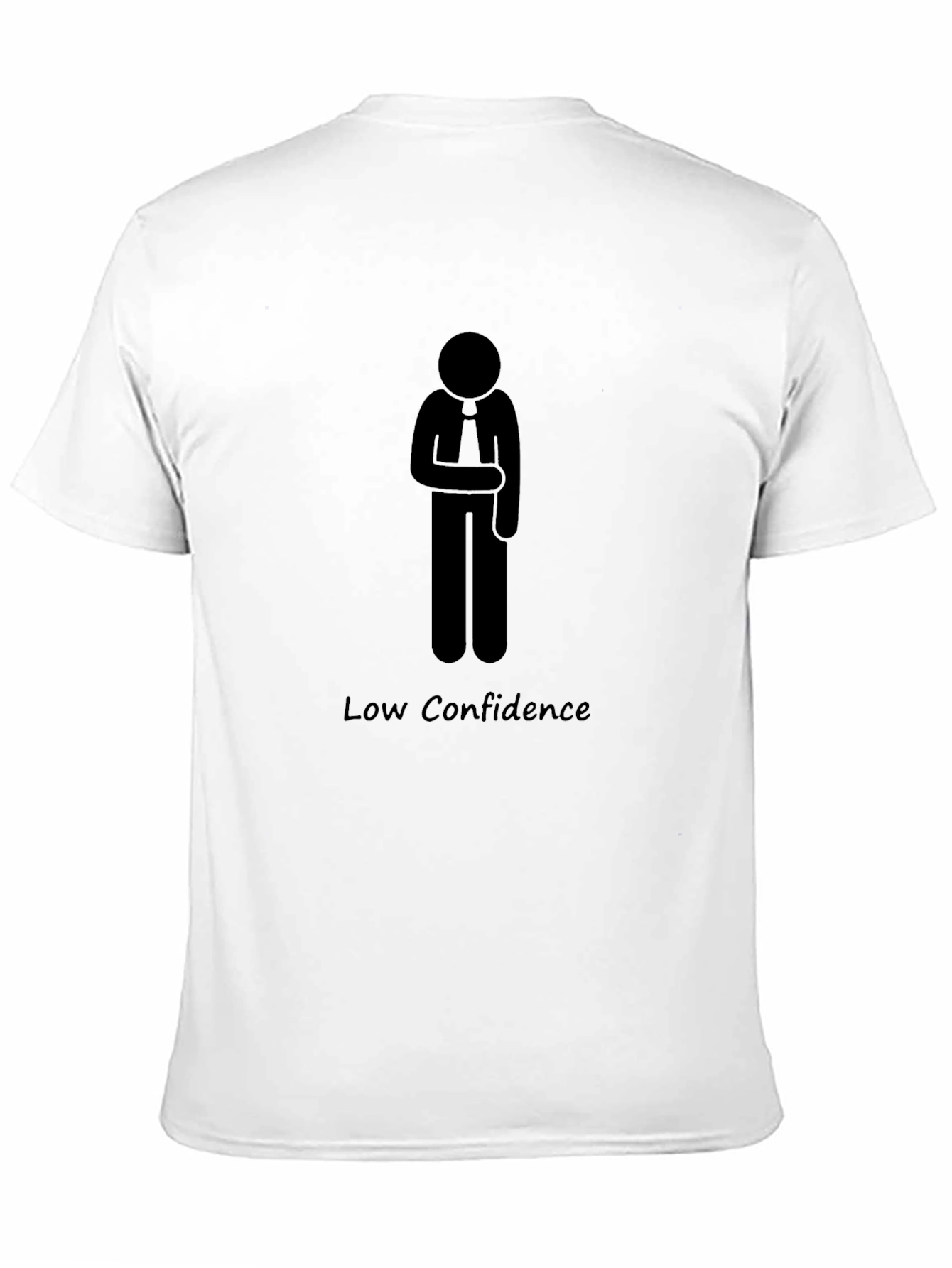 Low Confidence Stick Figure Graphic Tee - Black
