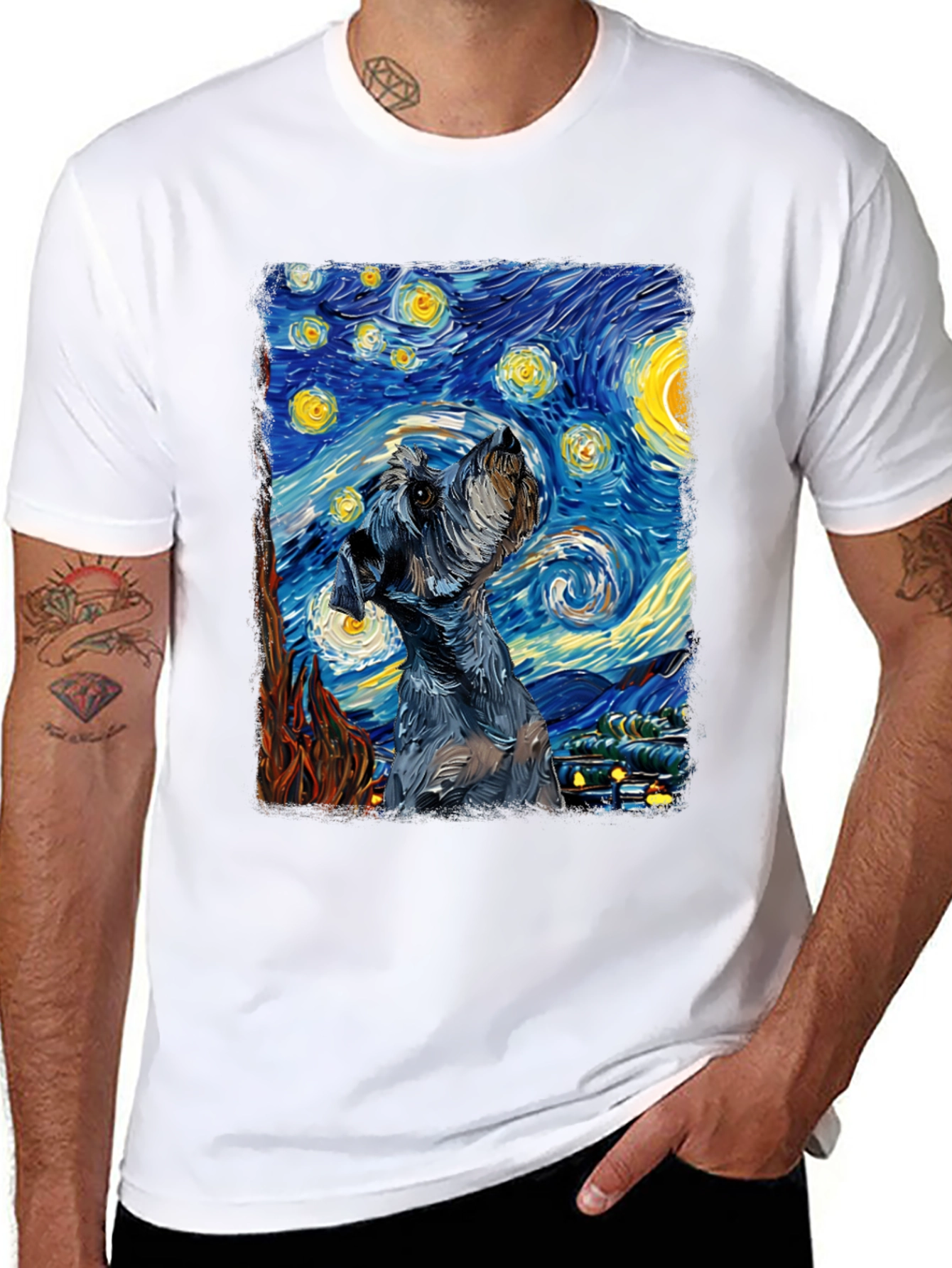 Starry Night Schnauzer T-Shirt