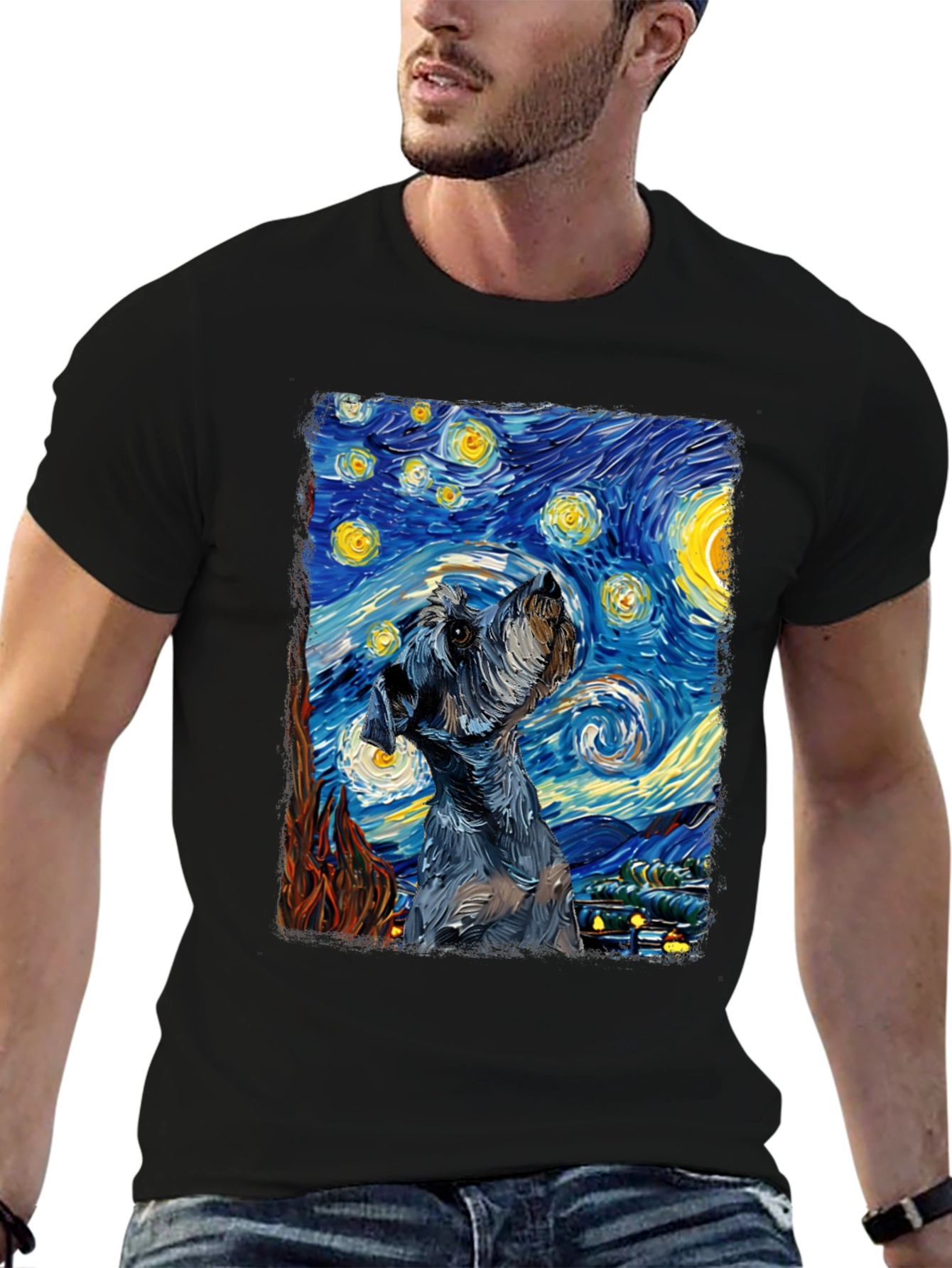 Starry Night Schnauzer T-Shirt