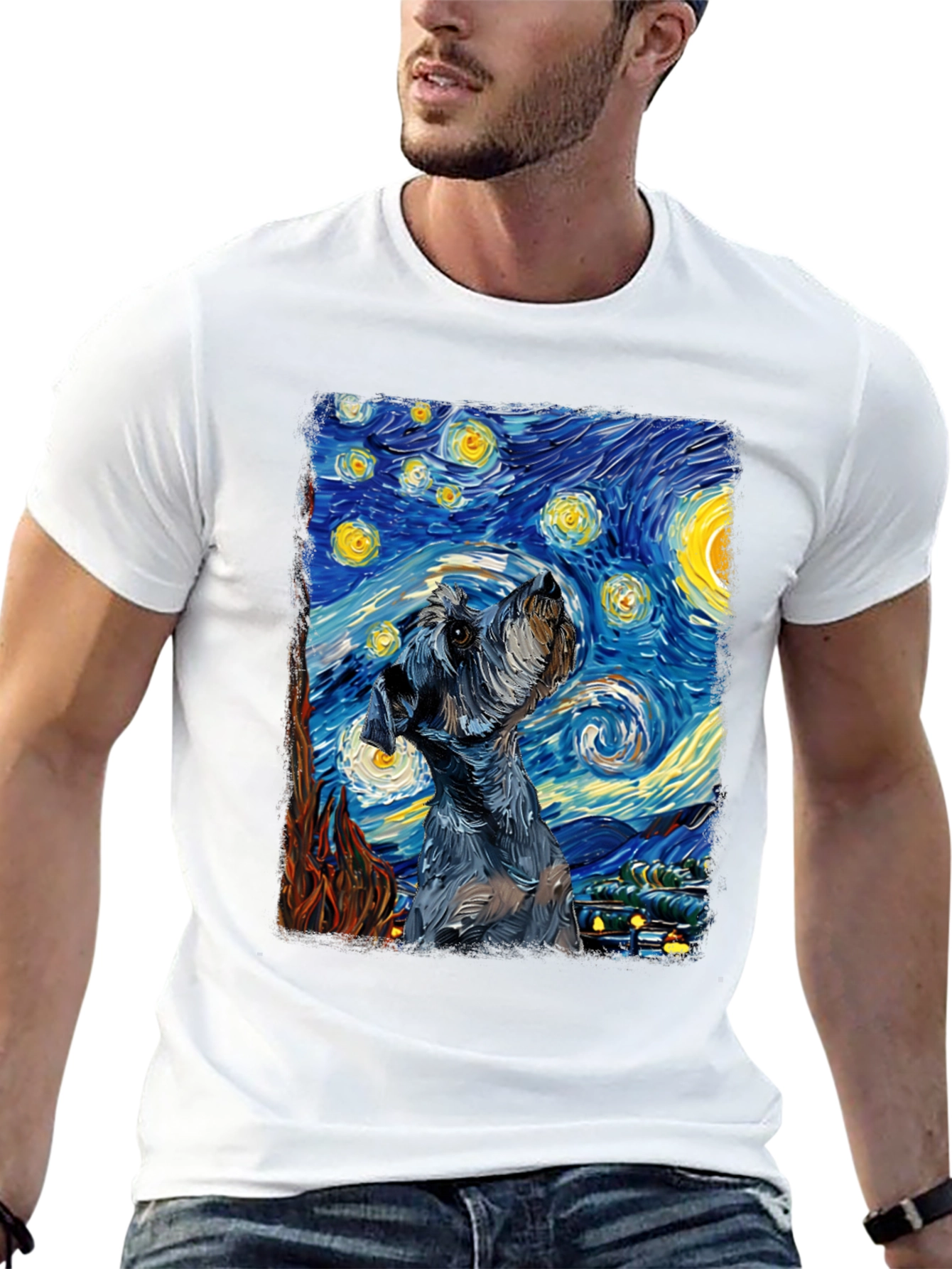 Starry Night Schnauzer T-Shirt