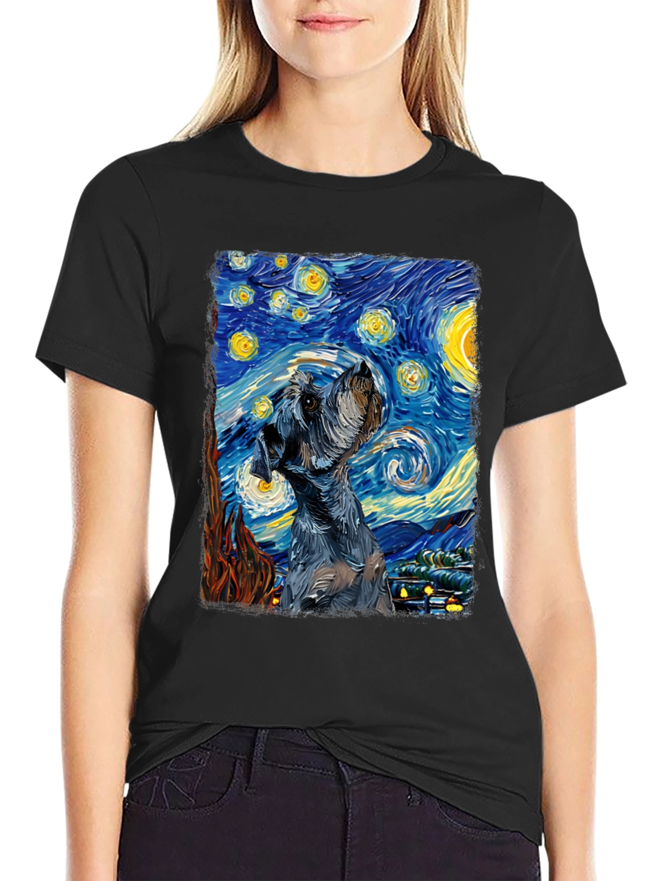 Starry Night Schnauzer T-Shirt