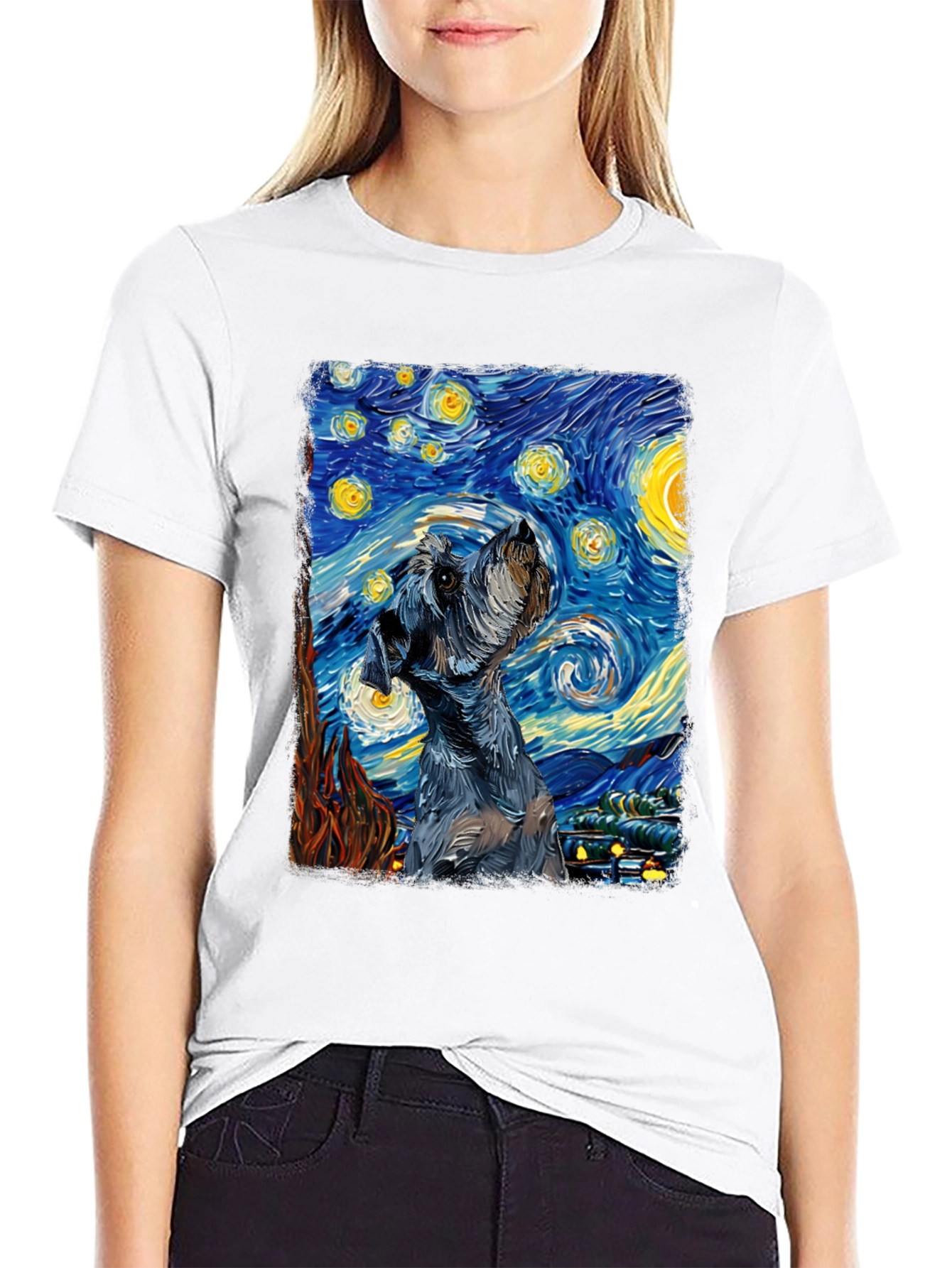 Starry Night Schnauzer T-Shirt