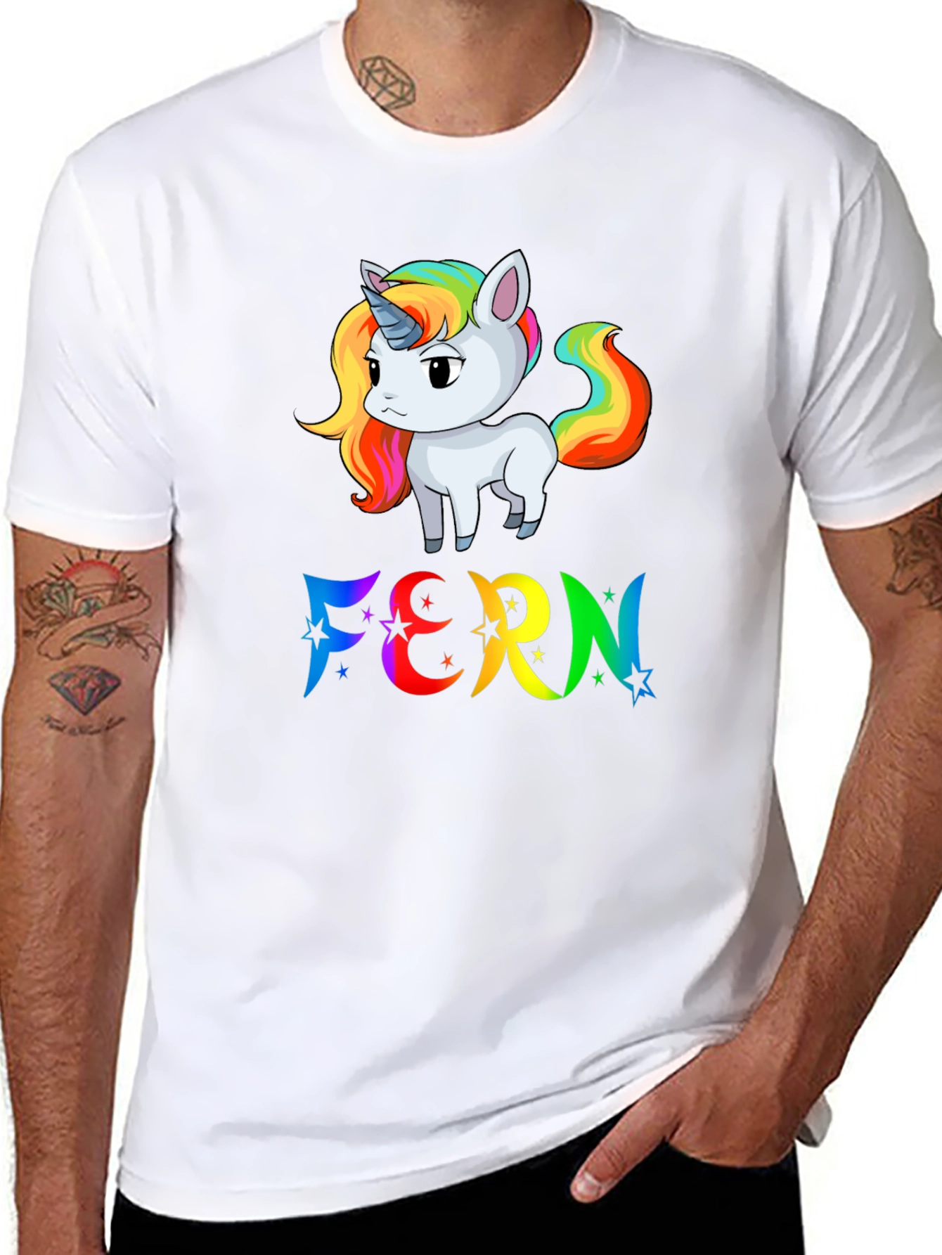 Rainbow Unicorn FERN T-Shirt