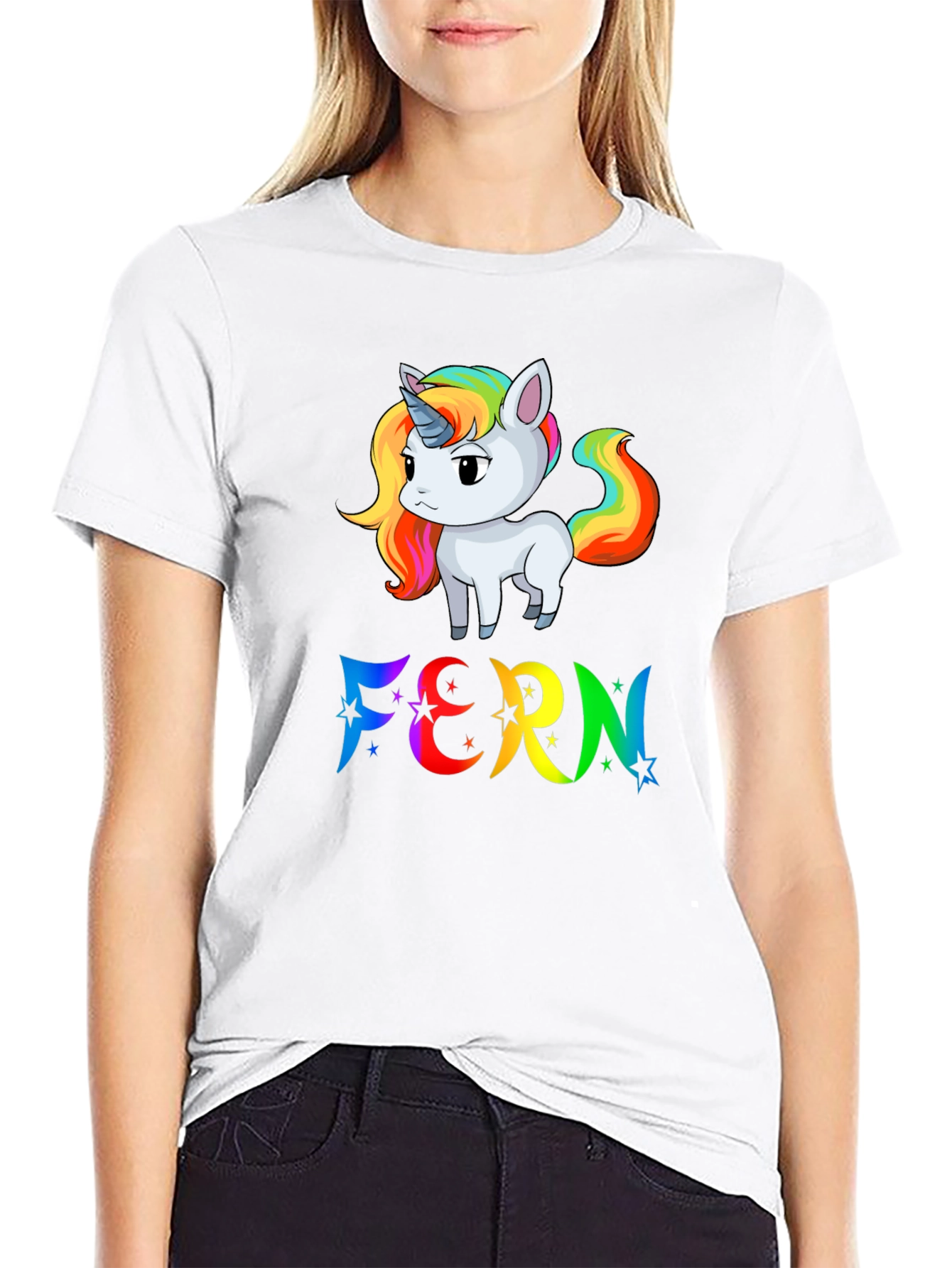 Rainbow Unicorn FERN T-Shirt