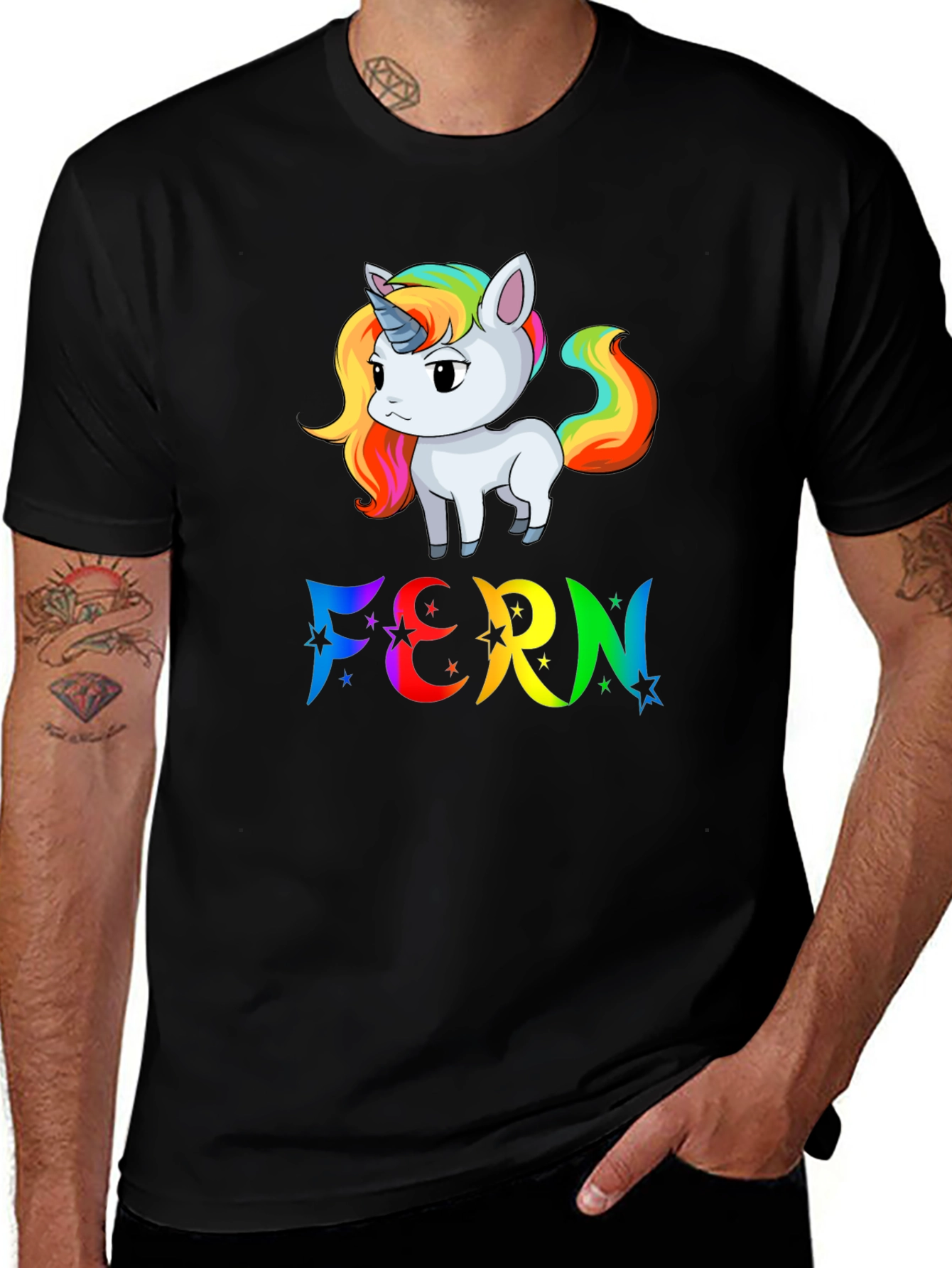 Rainbow Unicorn FERN T-Shirt