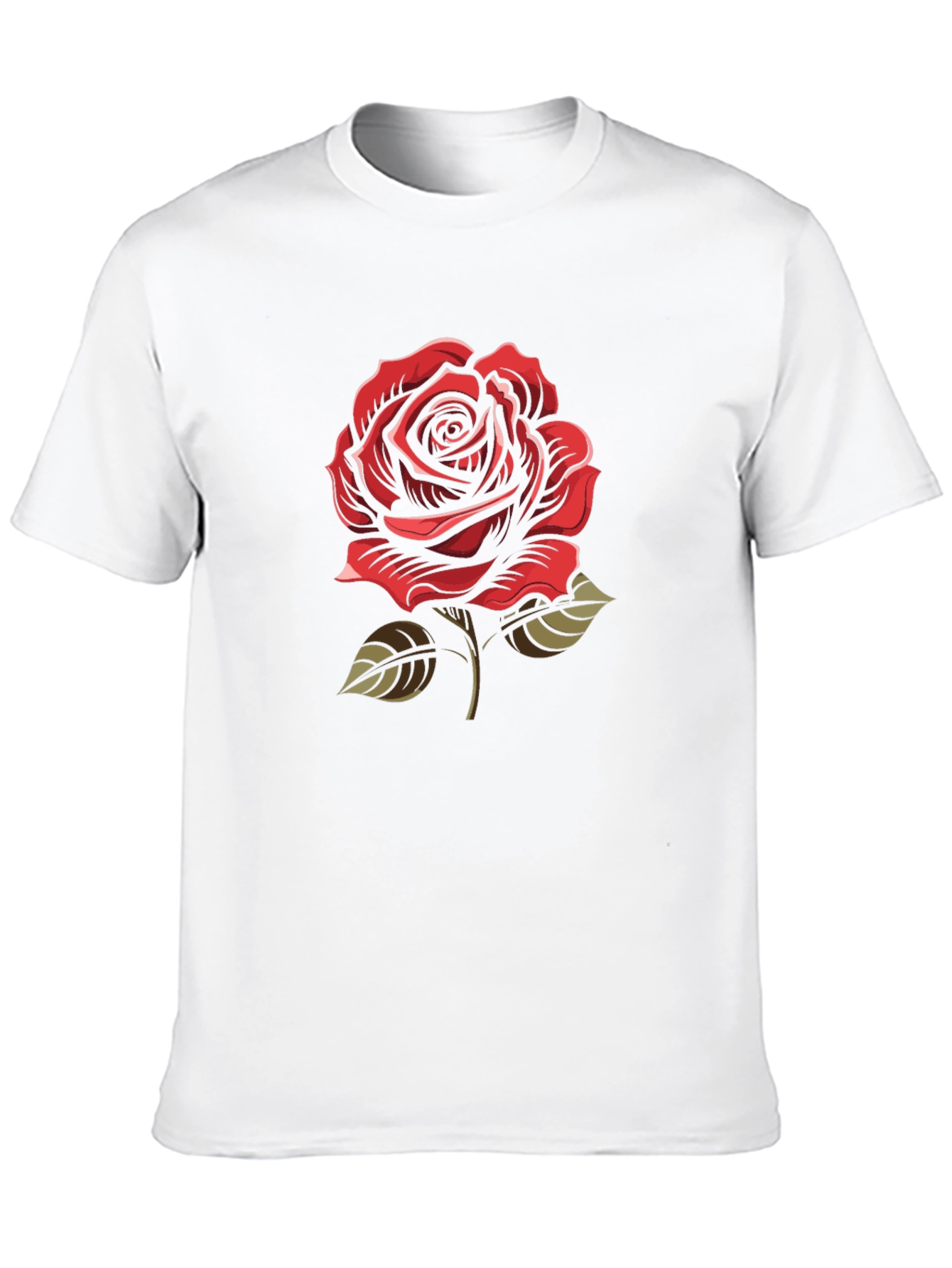 Red Rose Graphic Black T-Shirt