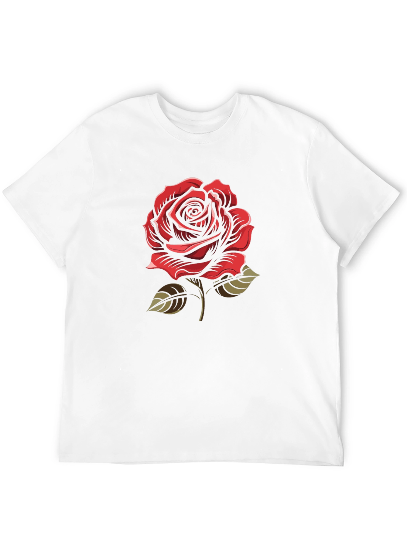 Red Rose Graphic Black T-Shirt